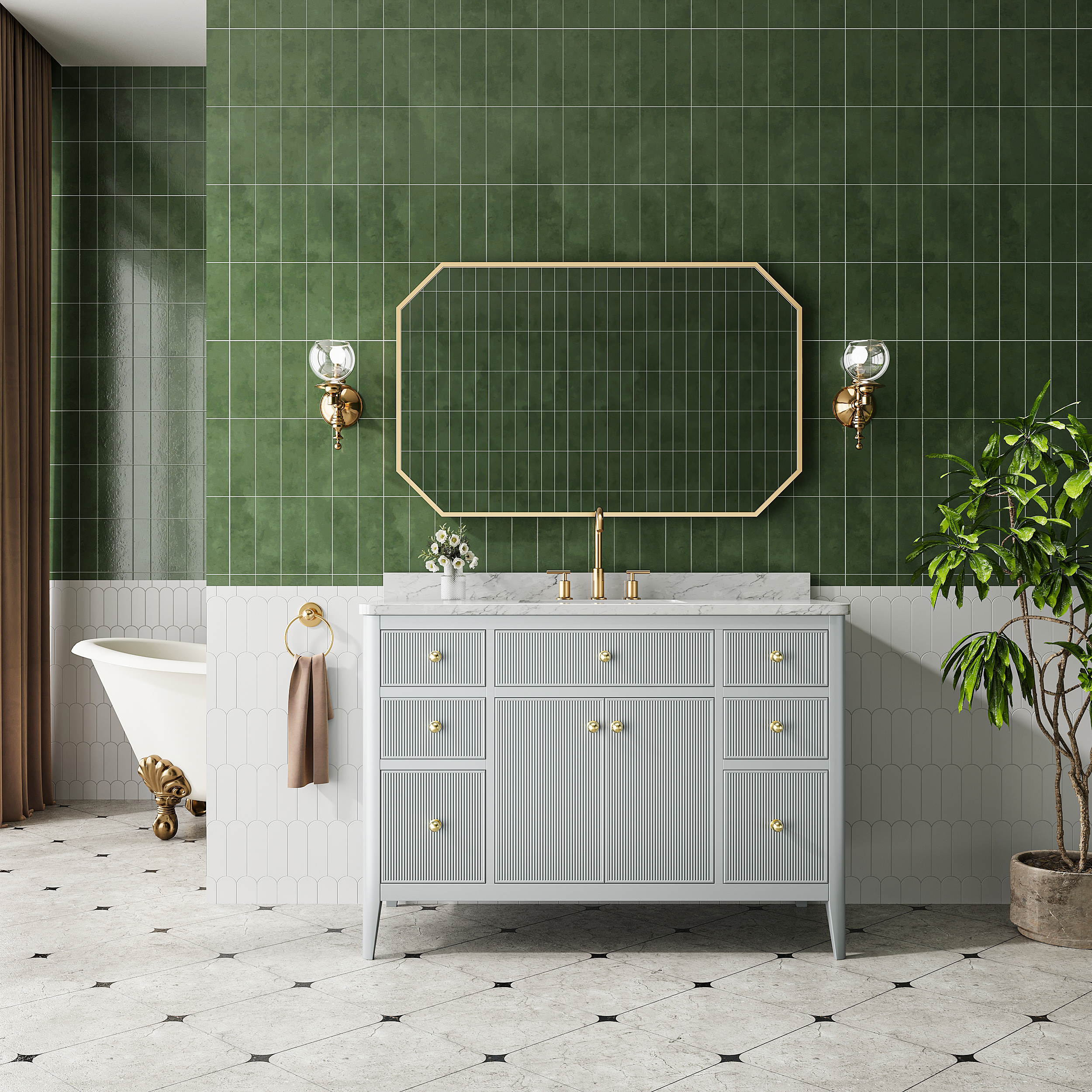 Bathroom Vanity SHP-W1826P308972 Free Delivery