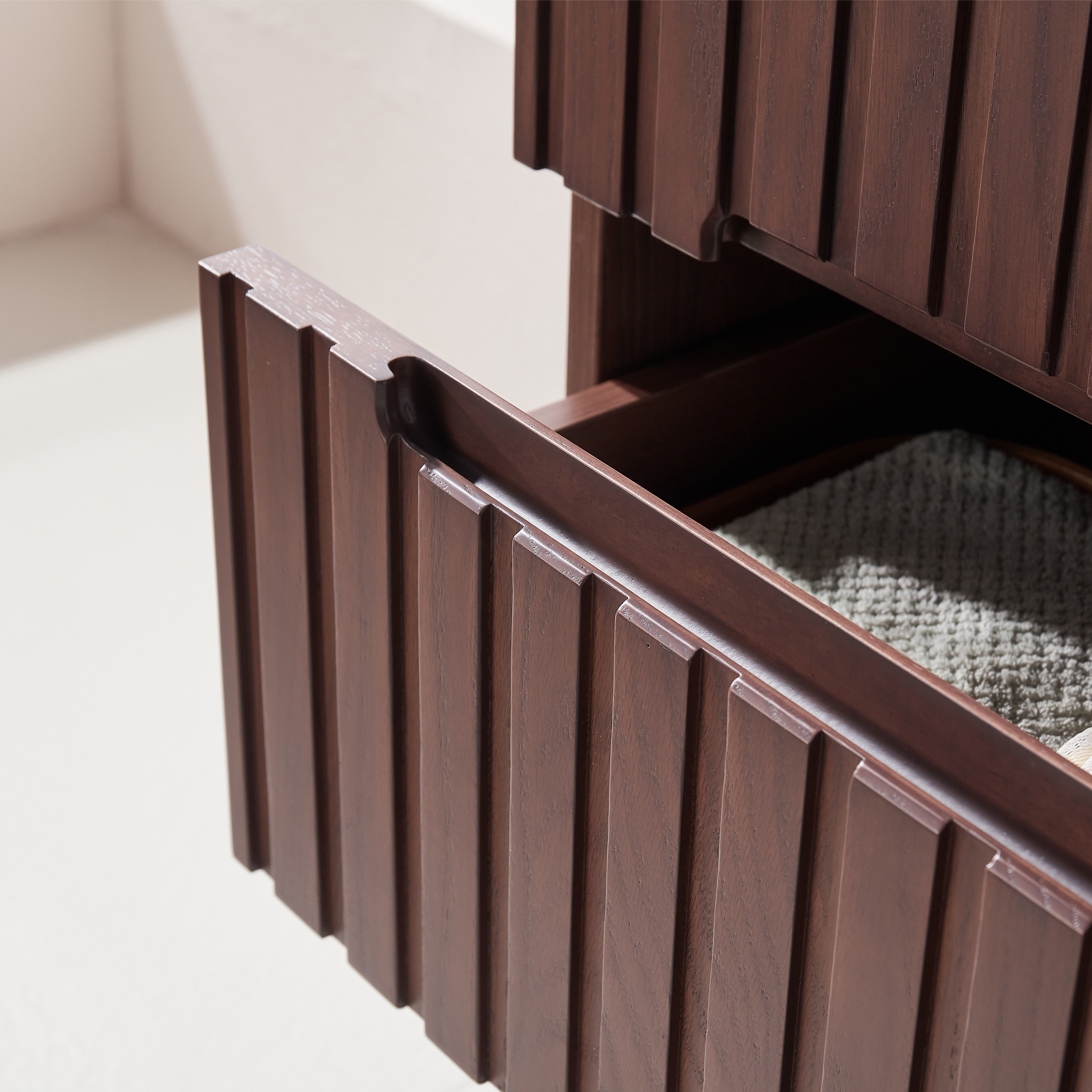 24" Wall Mounted & Floating Single Walnut Bathroom Vanity with Acrylic Sink 