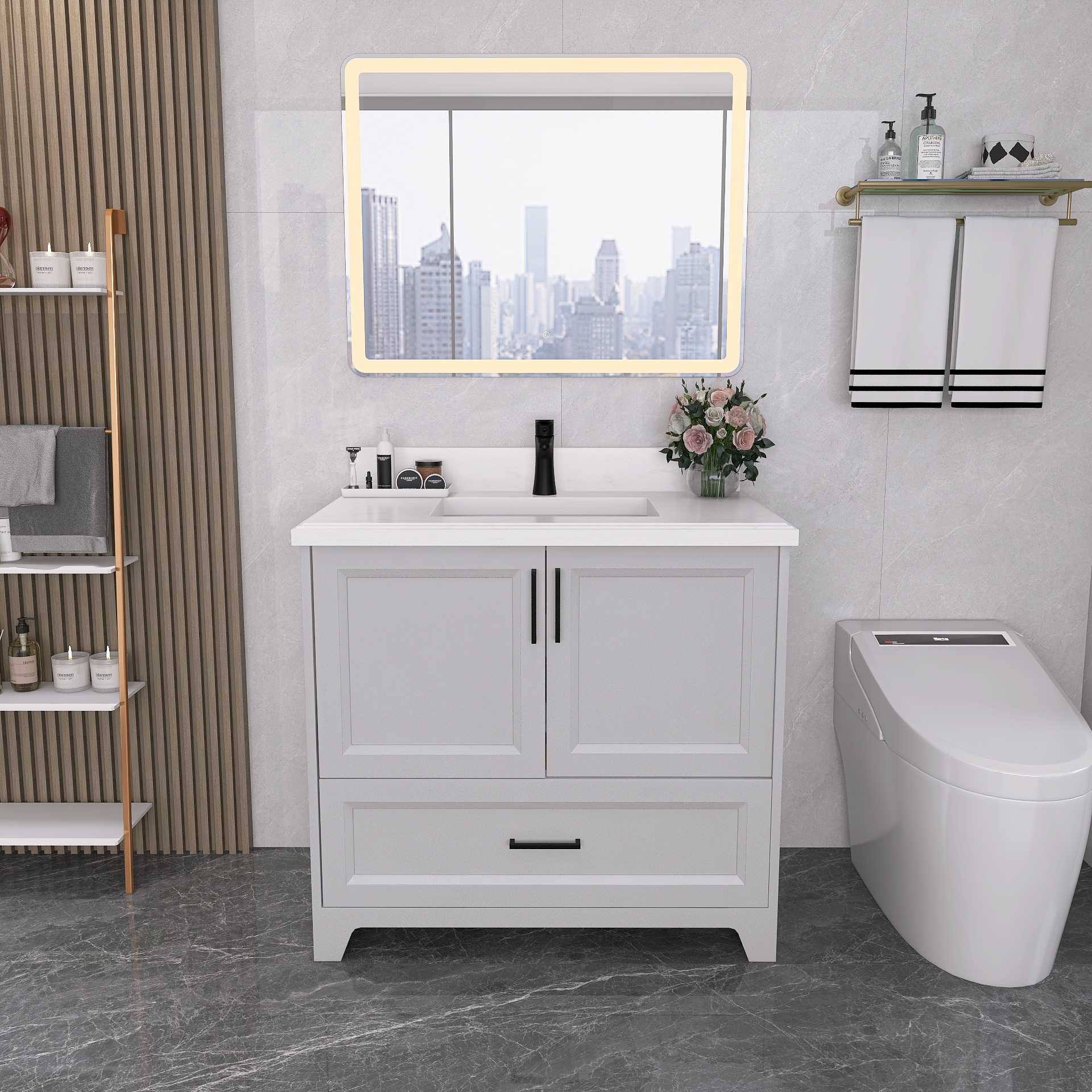 Bathroom Vanity-VG-Grey10010