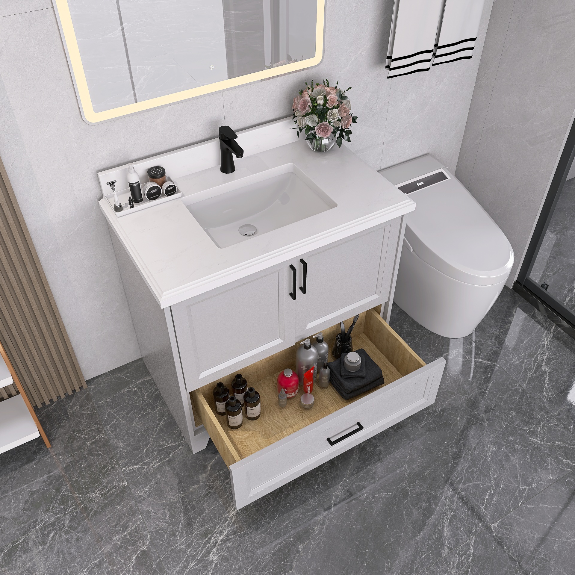Bathroom Vanity-VG-Grey10010