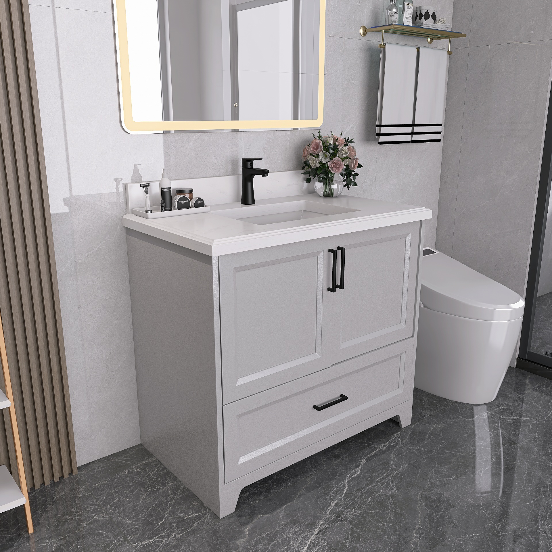 Bathroom Vanity-VG-Grey10010