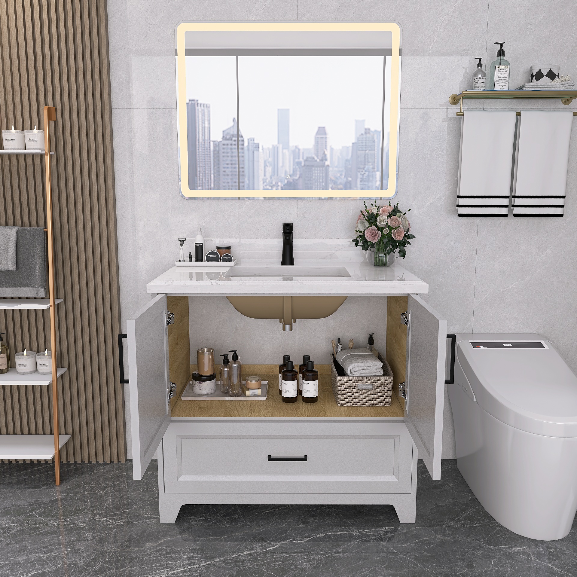 Bathroom Vanity-VG-Grey10010