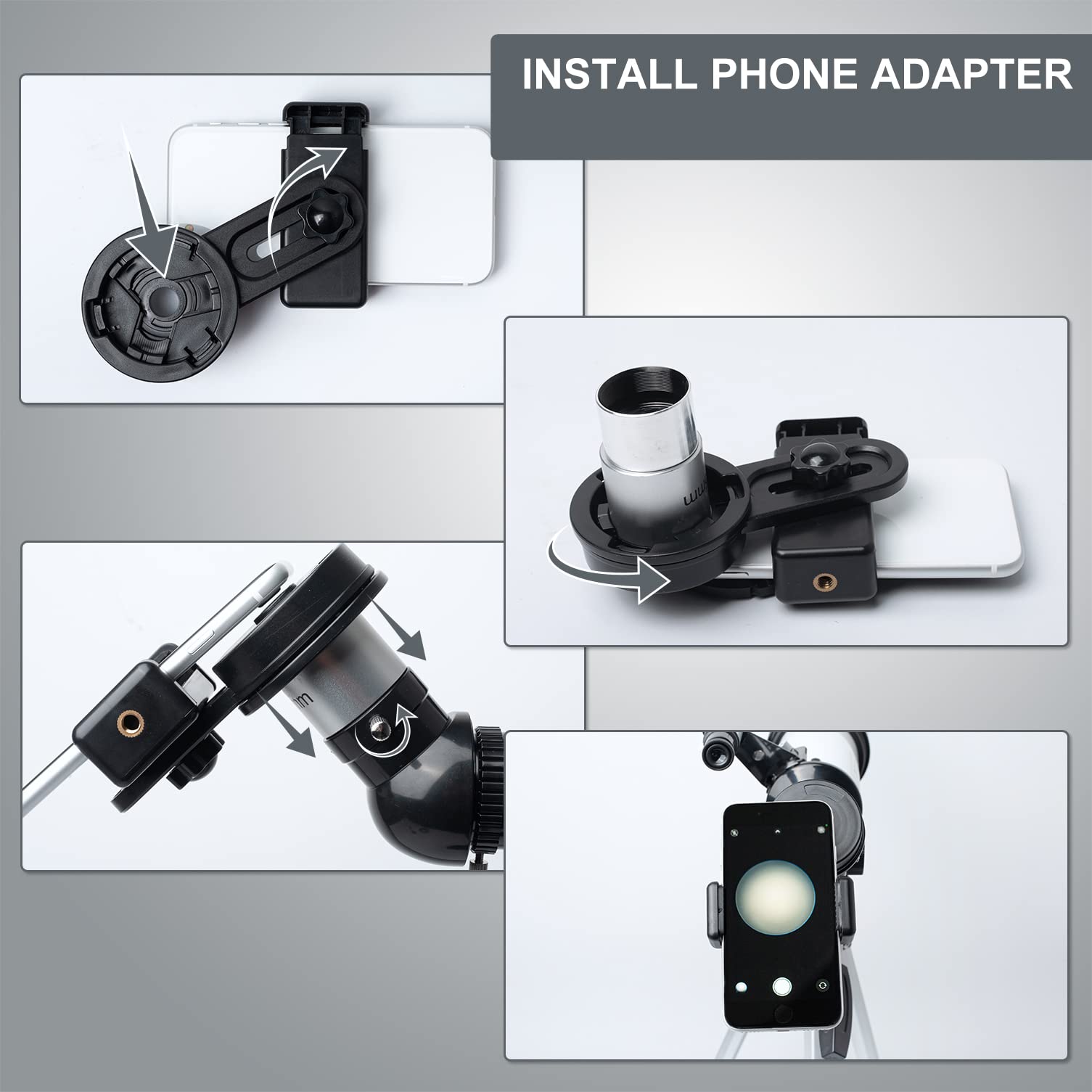 Astronomical Telescope 70mm Aperture 120 Zoom AZ Mount FMC Green Film Optics Portable Tripod Phone Adapter Red Dot Star Finder Christmas Birthday Kids Gift
