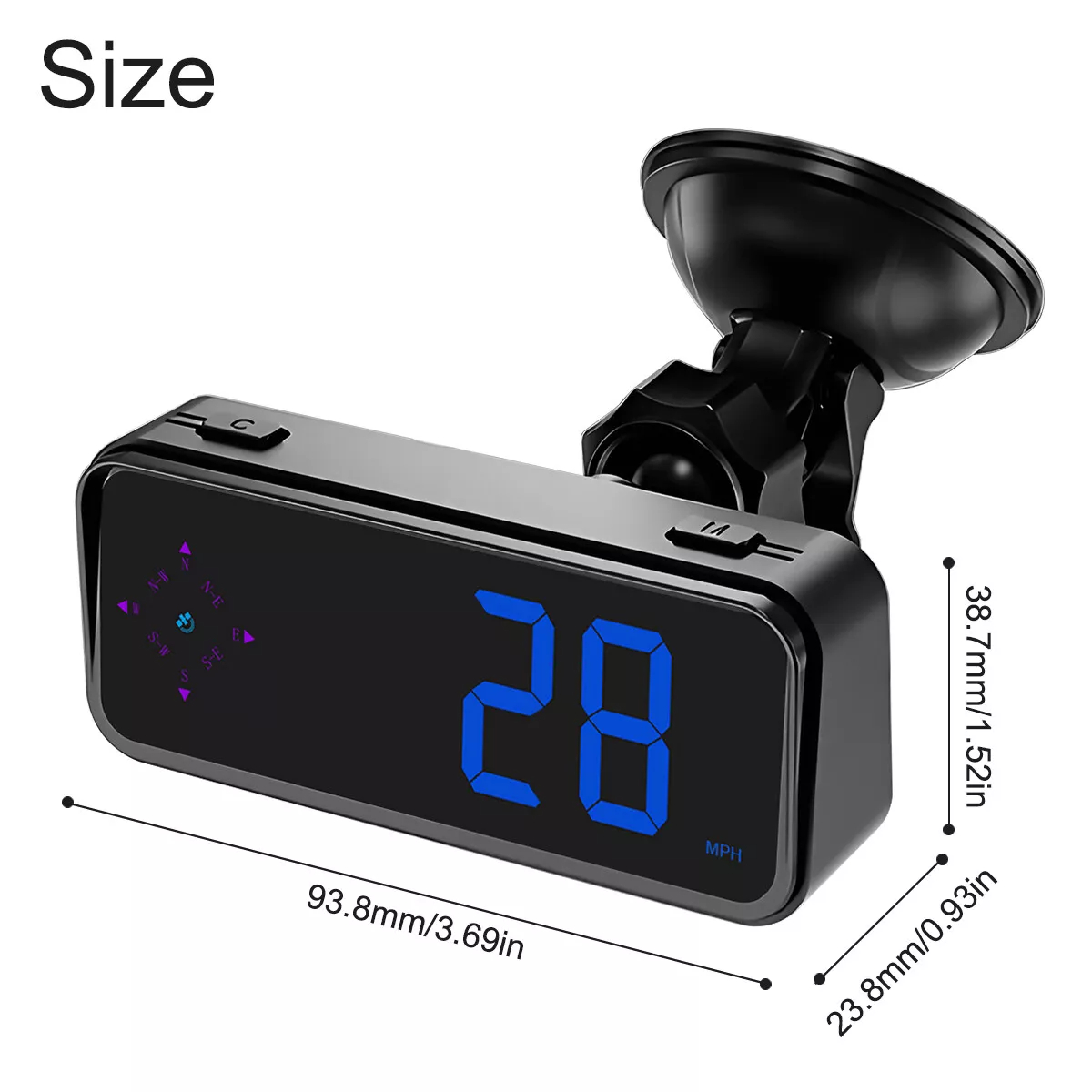 Universal Smart Digital Car HUD GPS Speedometer Car HUD Head-Up Display MPH Compass