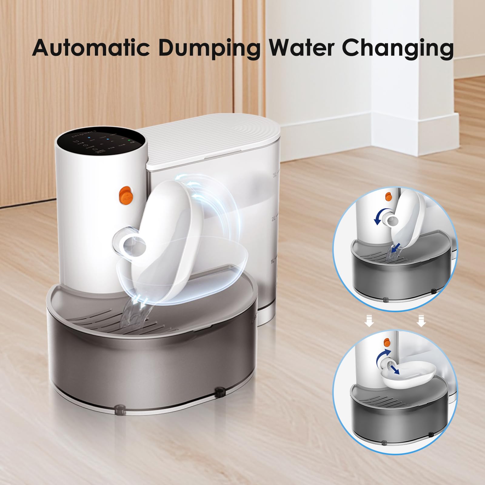 Automatic Pet Fountain 3L Wireless Rechargeable Water Dispenser Dogs Cats Anti Accidental Touch Large Smart Quiet Hygienic Drinking Bowl