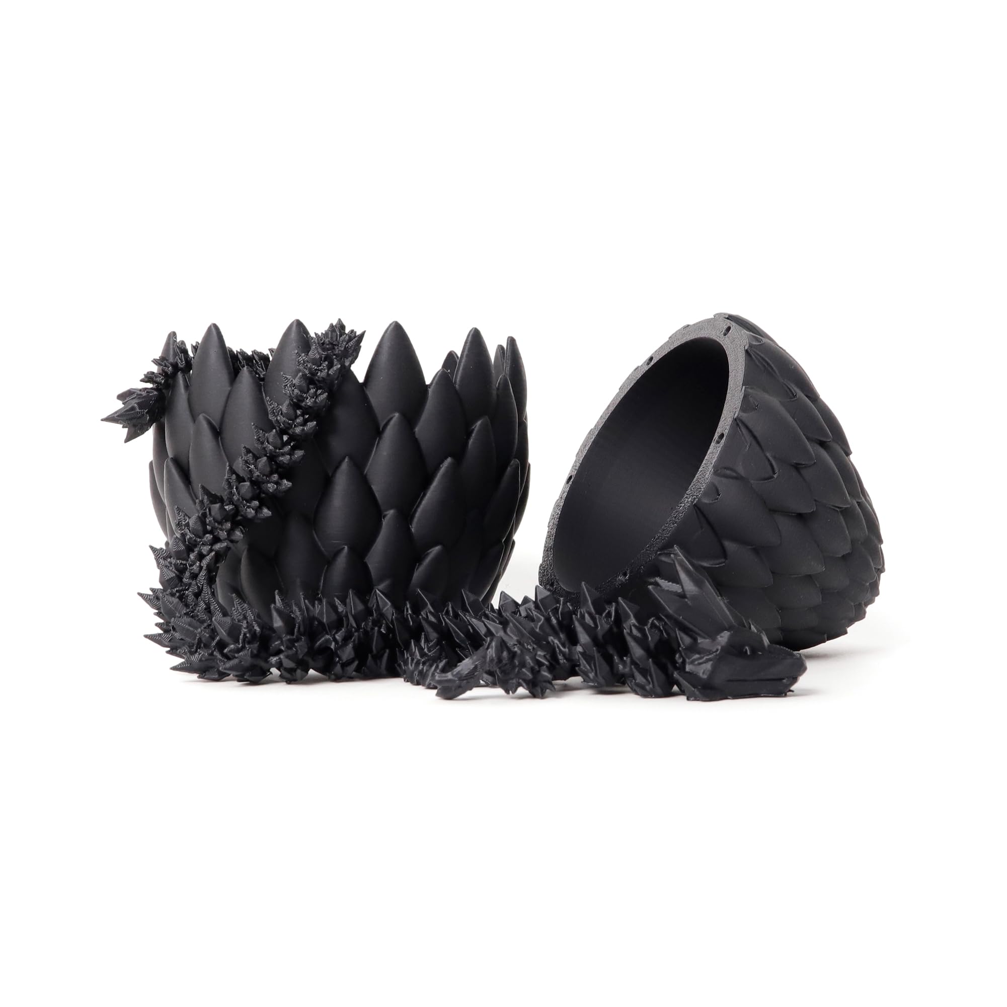 3D Dragon Egg Easter Egg with Flexible Dragon Inside,Large 3D Printed Gift,Figurine Decor,Executive Desk Toy,Black