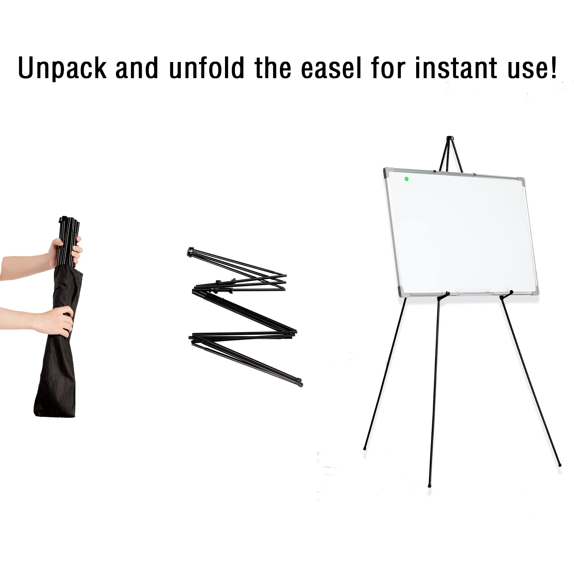 Easel Stand for Display Wedding Sign Poster 160cm Tall Easle Portable Collapsable Poster Easel Floor Adjustable Metal Painting Easels Tripod