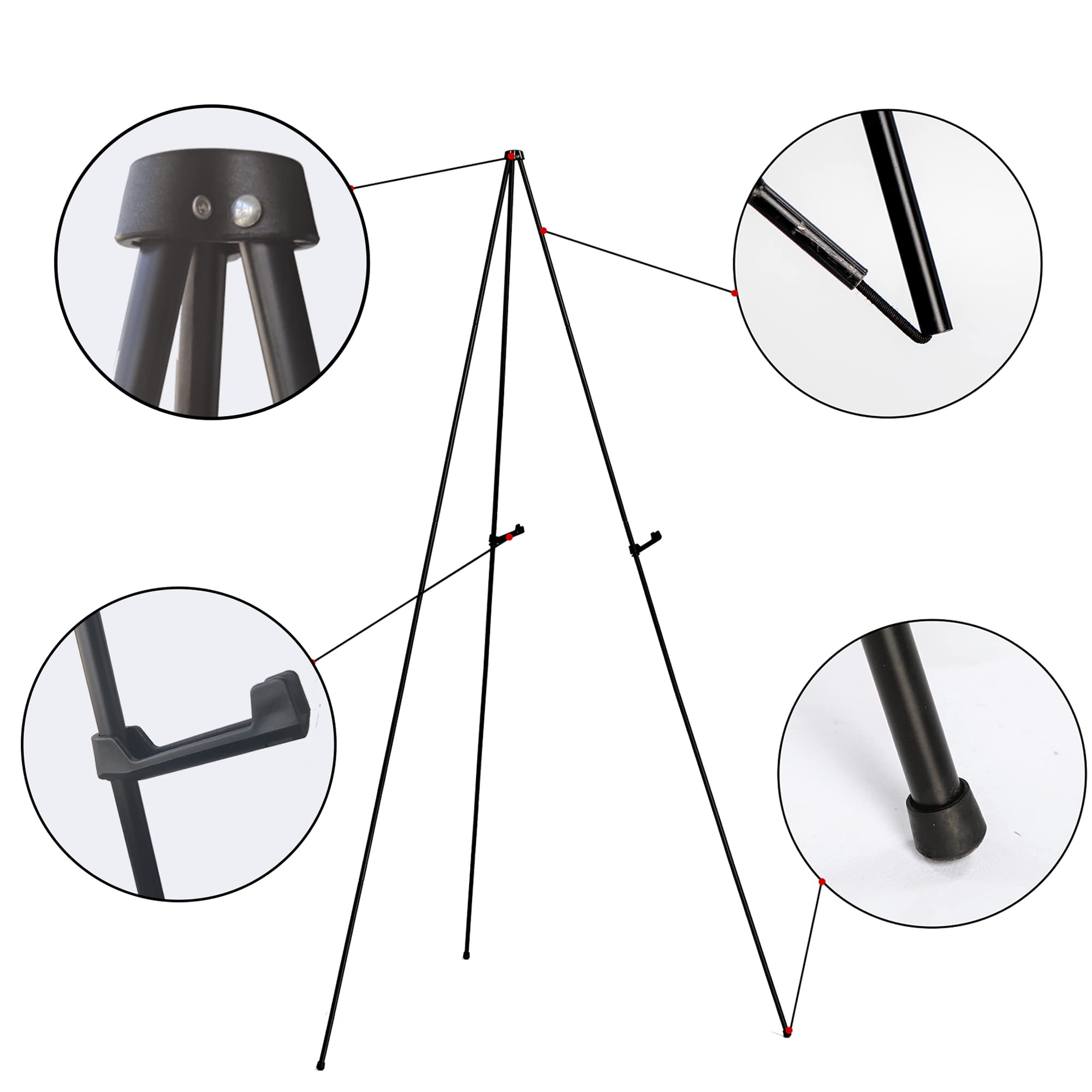Easel Stand for Display Wedding Sign Poster 160cm Tall Easle Portable Collapsable Poster Easel Floor Adjustable Metal Painting Easels Tripod