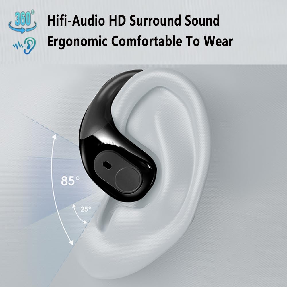 Ai Translator Earbuds Translation Headphones Real-Time 144 Languages with Online Offline Adjustable Ear-Hook,Black