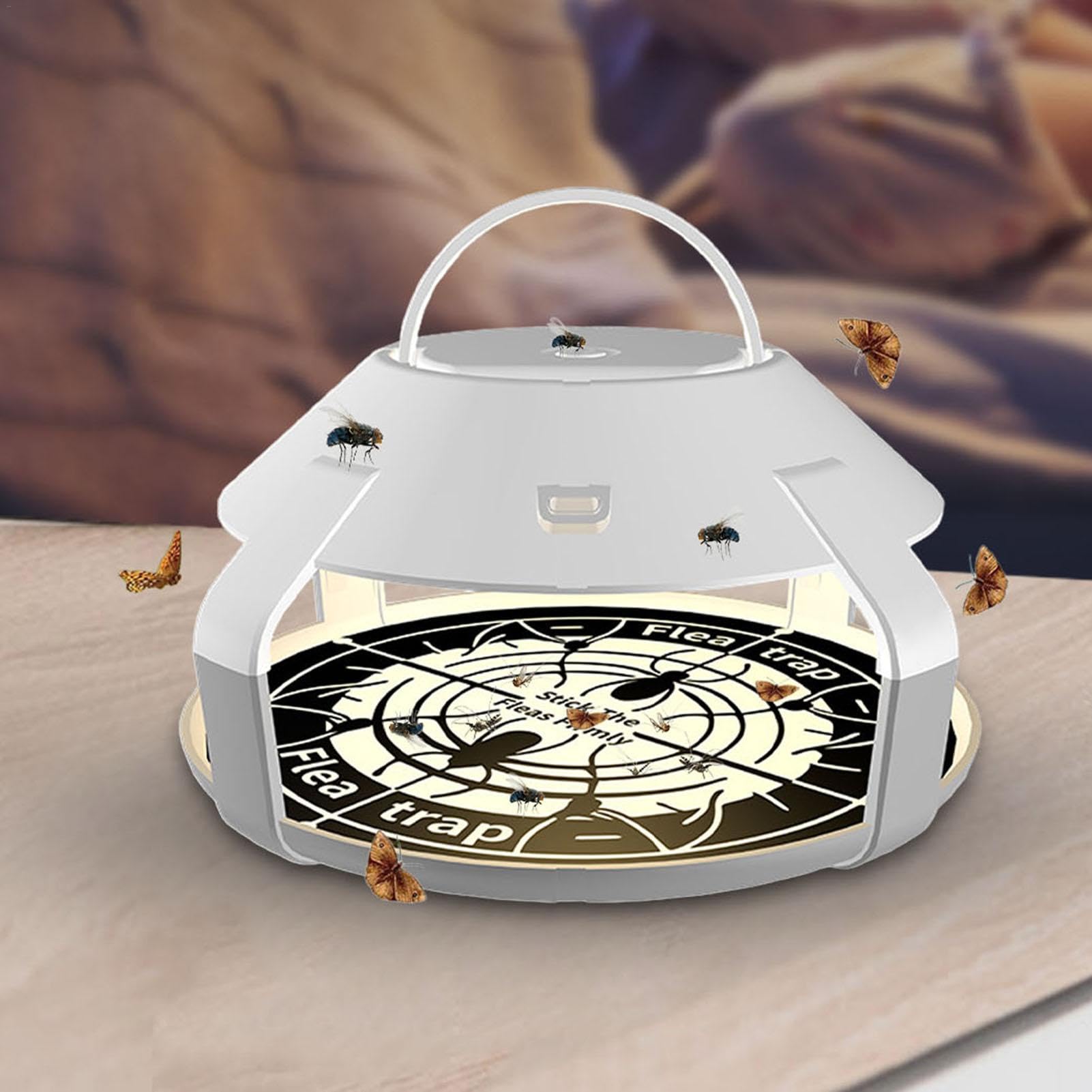 Flea Traps for Inside Your Home with Light,Flea Light Trap for Bug USB Charing Insect Pest Control Traps for Kitchen,Living Room,Balcony and Bedroom