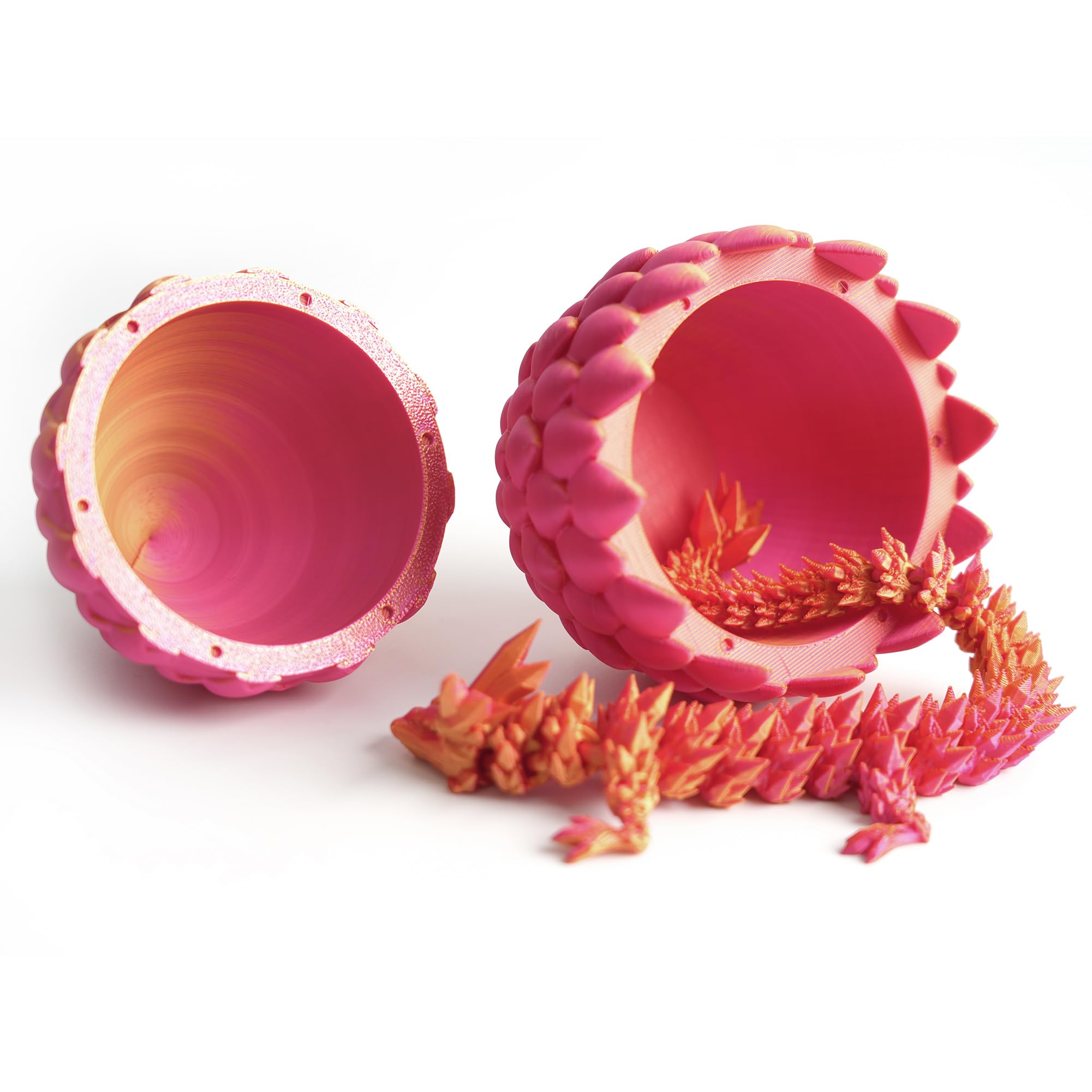 Dragon Egg Red Mix Gold Surprise Egg Toy with Flexible Dragon 3D Printed Gift Articulated Dragon Egg Fidget Toy