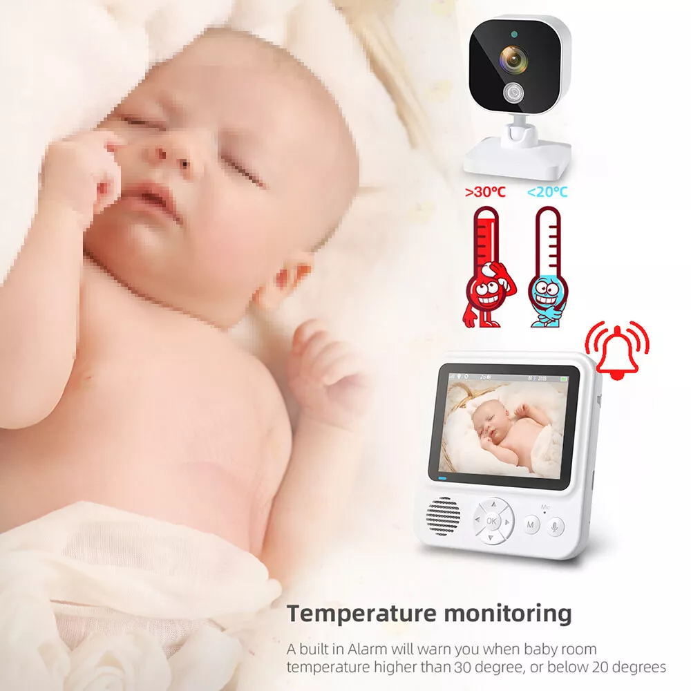 2.8 Inch 1080P Wireless Baby Monitor with Camera,Two-Way Talk Audio Video,IPS Screen,Baby Cry Sound Temp Detection For Babysitter