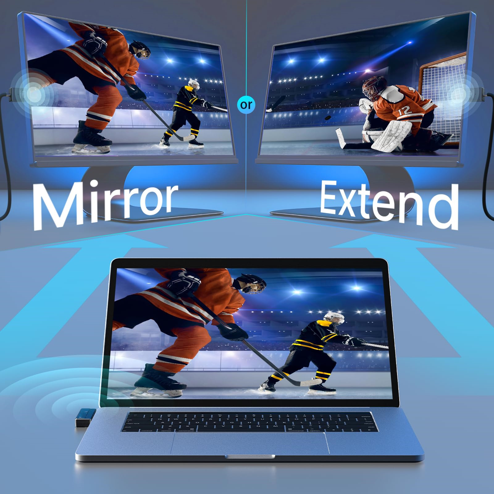Wireless HDMI Transmitter Receiver Portable Extender with 2.4G 5GHz Connection,Plug Play for Laptop PC TV Projector