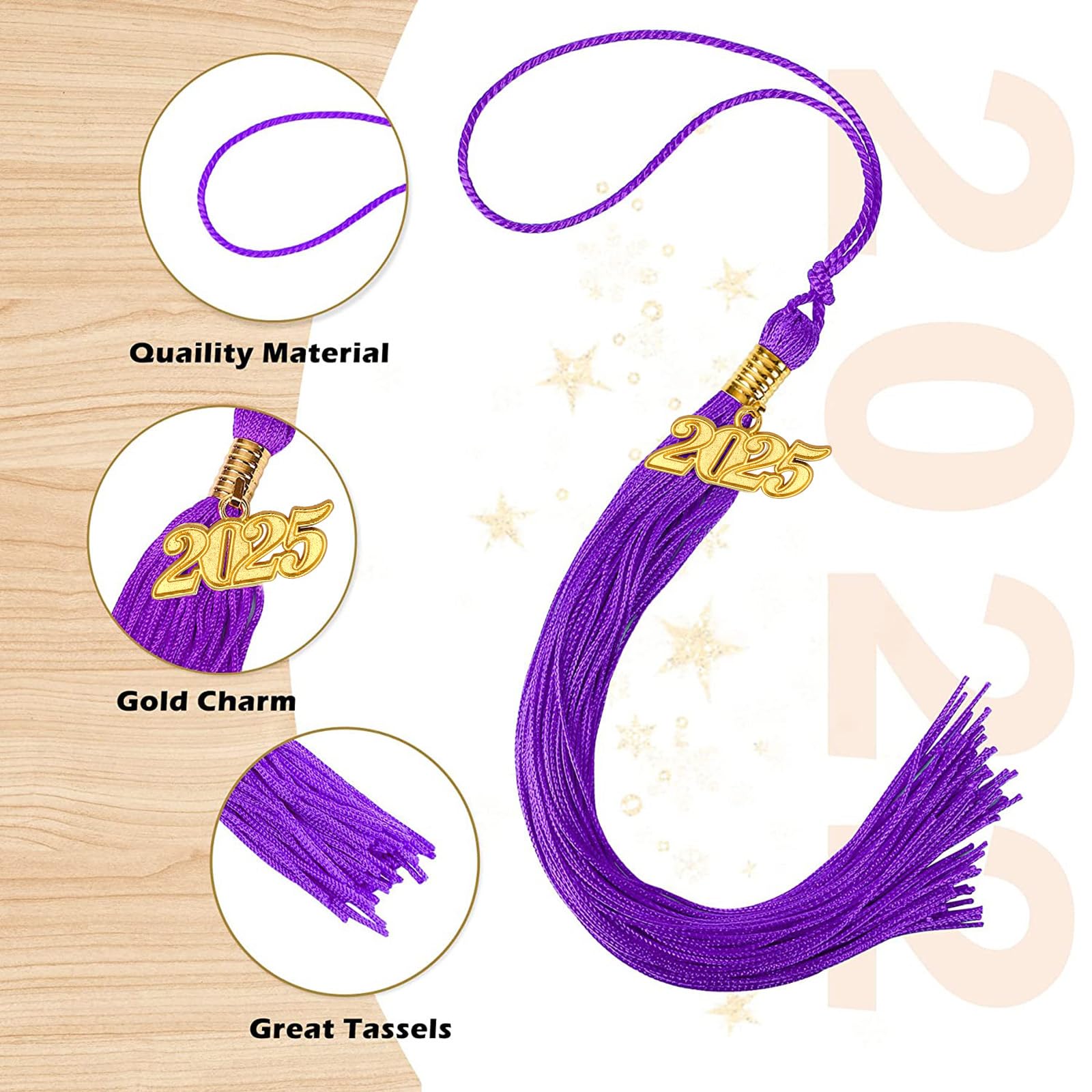 2025 Graduation Tassel,1Pcs Graduation Cap Tassel 2025 Grad Graduation Tassel for 2025 Graduation Ceremonies Accessories (Purple)