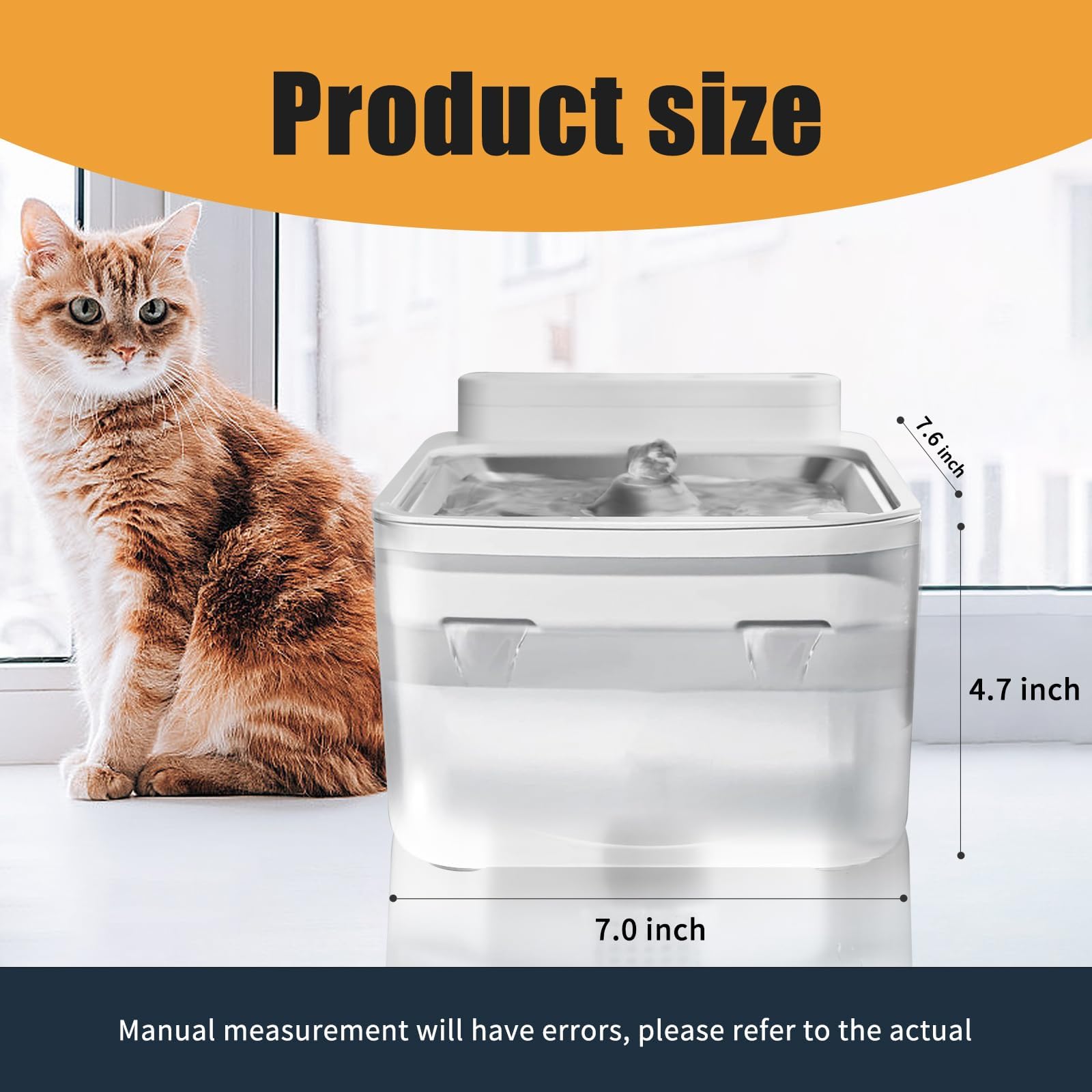 Wireless Rechargeable Cat Water Fountain 3L Auto Pet Fountain Quiet Pump BPA-Free Radar Sensor