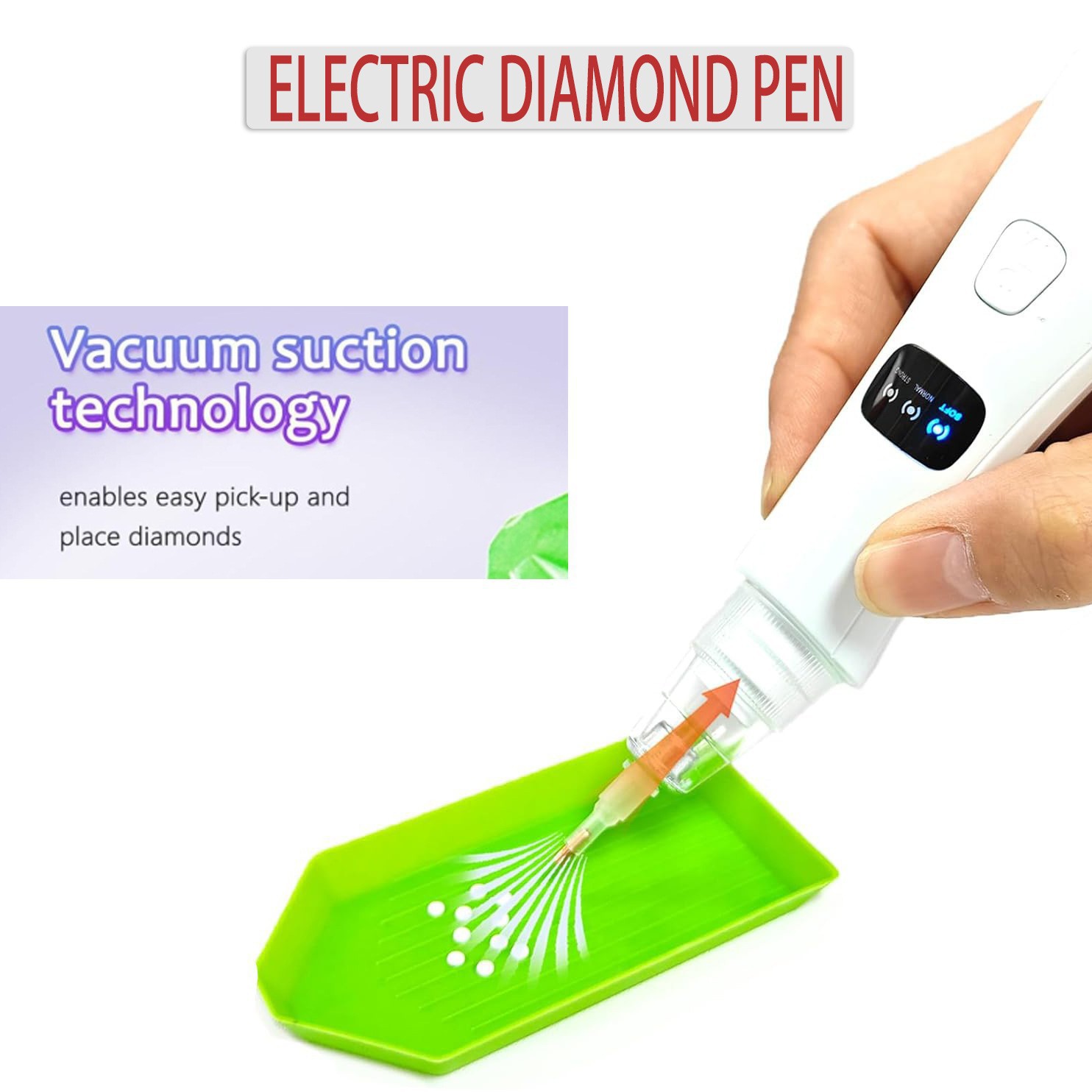 Electric Diamond Painting Pens with Vacuum Pump 3 Adjustable Suction Mode Rechargeable 4pcs Diamond Art Locator Accessories DIY Art Pickup Tool Kit