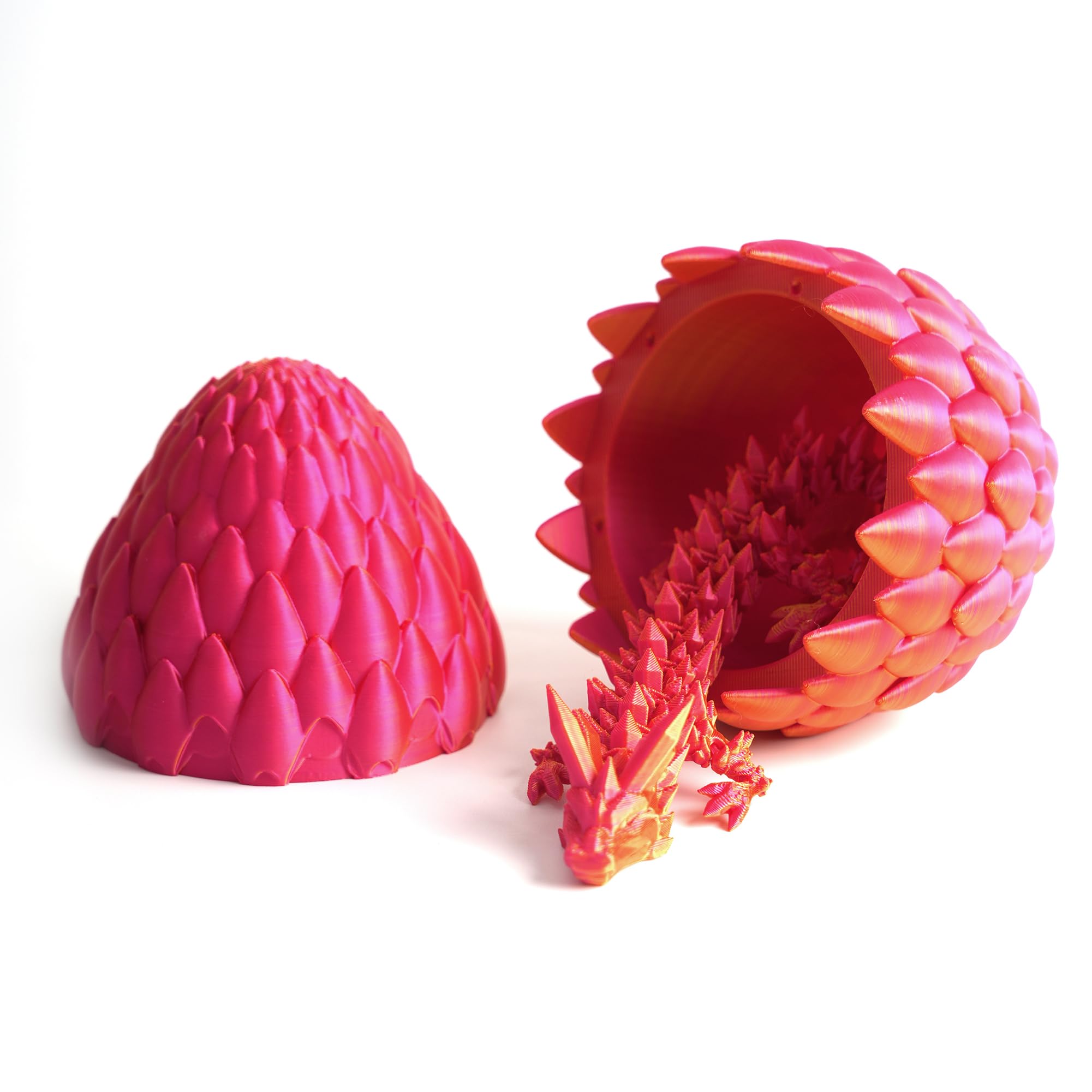 Dragon Egg Red Mix Gold Surprise Egg Toy with Flexible Dragon 3D Printed Gift Articulated Dragon Egg Fidget Toy