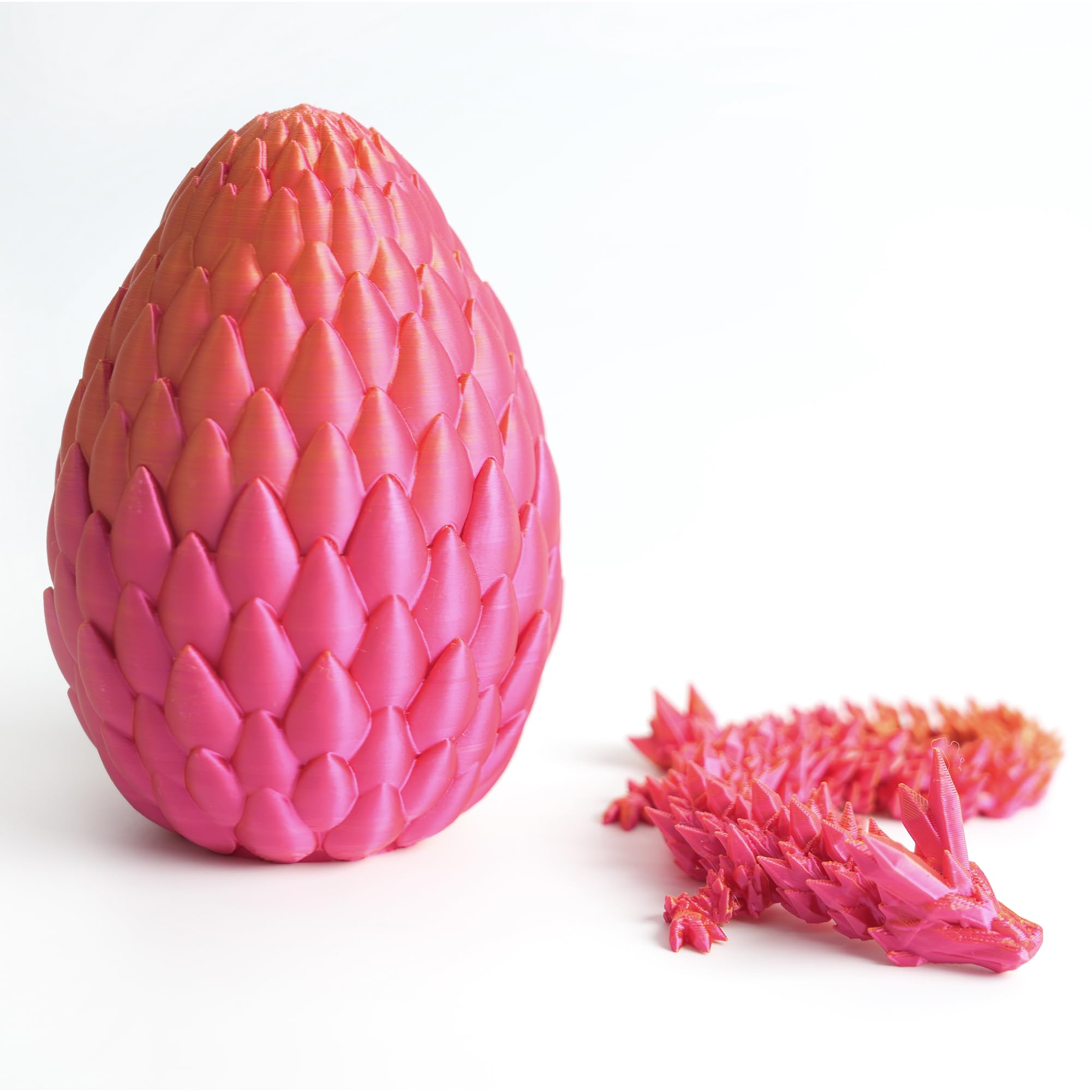 Dragon Egg Red Mix Gold Surprise Egg Toy with Flexible Dragon 3D Printed Gift Articulated Dragon Egg Fidget Toy