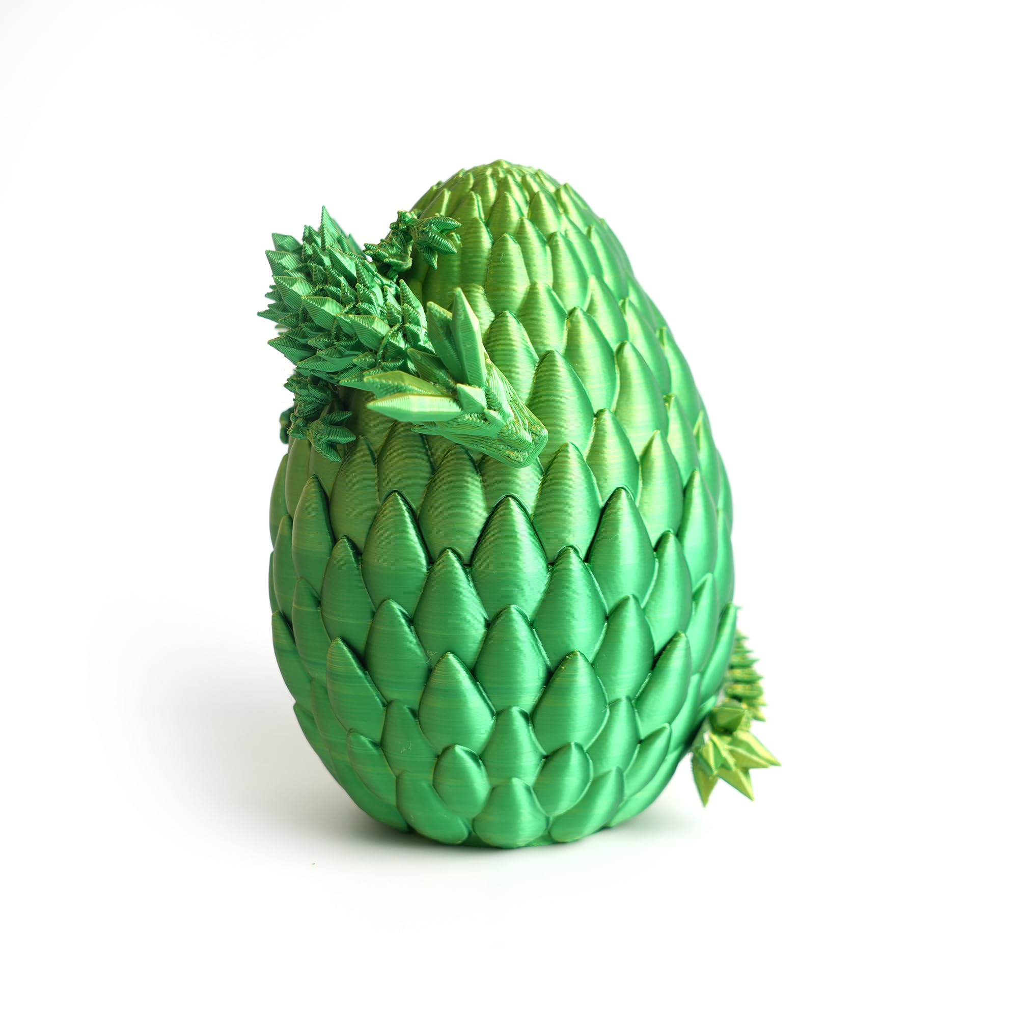 3D Printed Dragon Egg Yellow Green Surprise Easter Egg with Flexible Crystal Dragon Inside,3D Printed Gift Toy,Desk Executive Pet,Figurine Decor