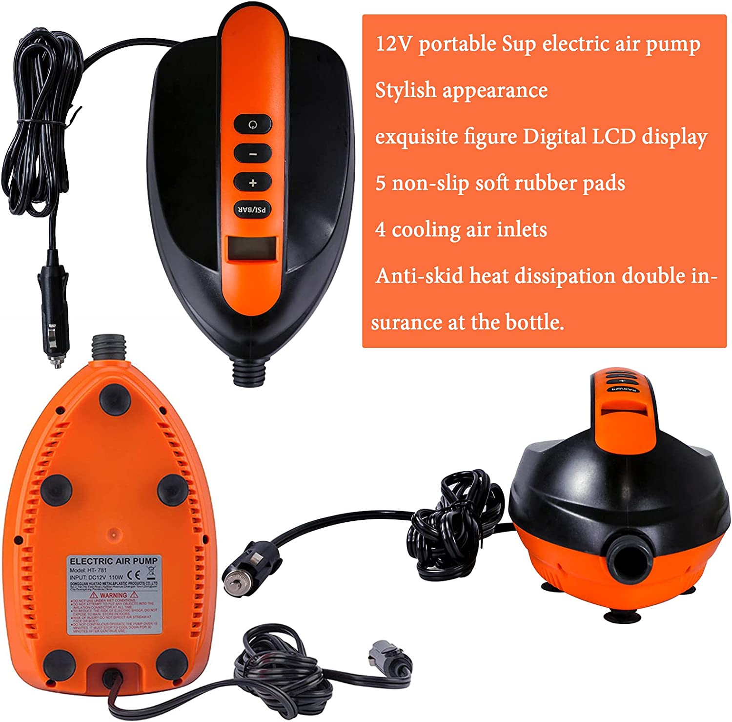 Portable SUP Air Pump, Digital Smart Inflate,Electric SUP Pump for Stand Up Paddle Board Inflatable Tent