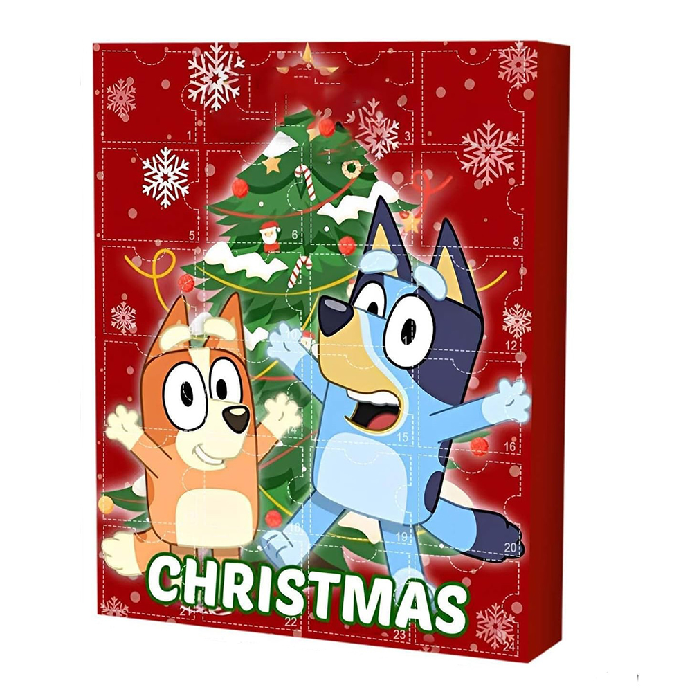 Advent Calendar Bluey 24Pcs Cartoon Puppy Figures Doll Christmas Decorations Xmas Stocking Stuffer Gift