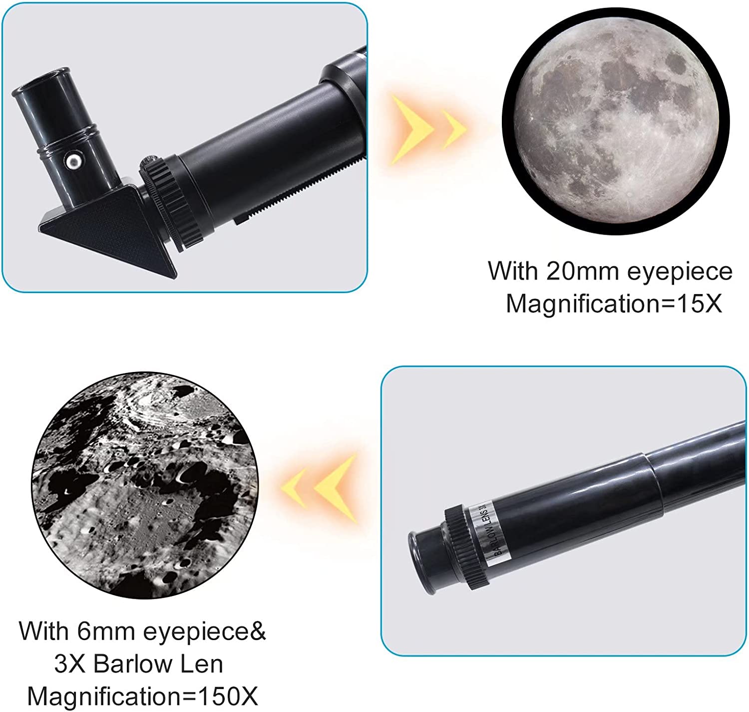 Telescope for Adults & Kids, 70mm Aperture Refractor Telescopes (15X-150X) for Astronomy Beginners, Portable Travel Telescope with Phone Adapter & Wireless Remote, Astronomy Gifts for Kids