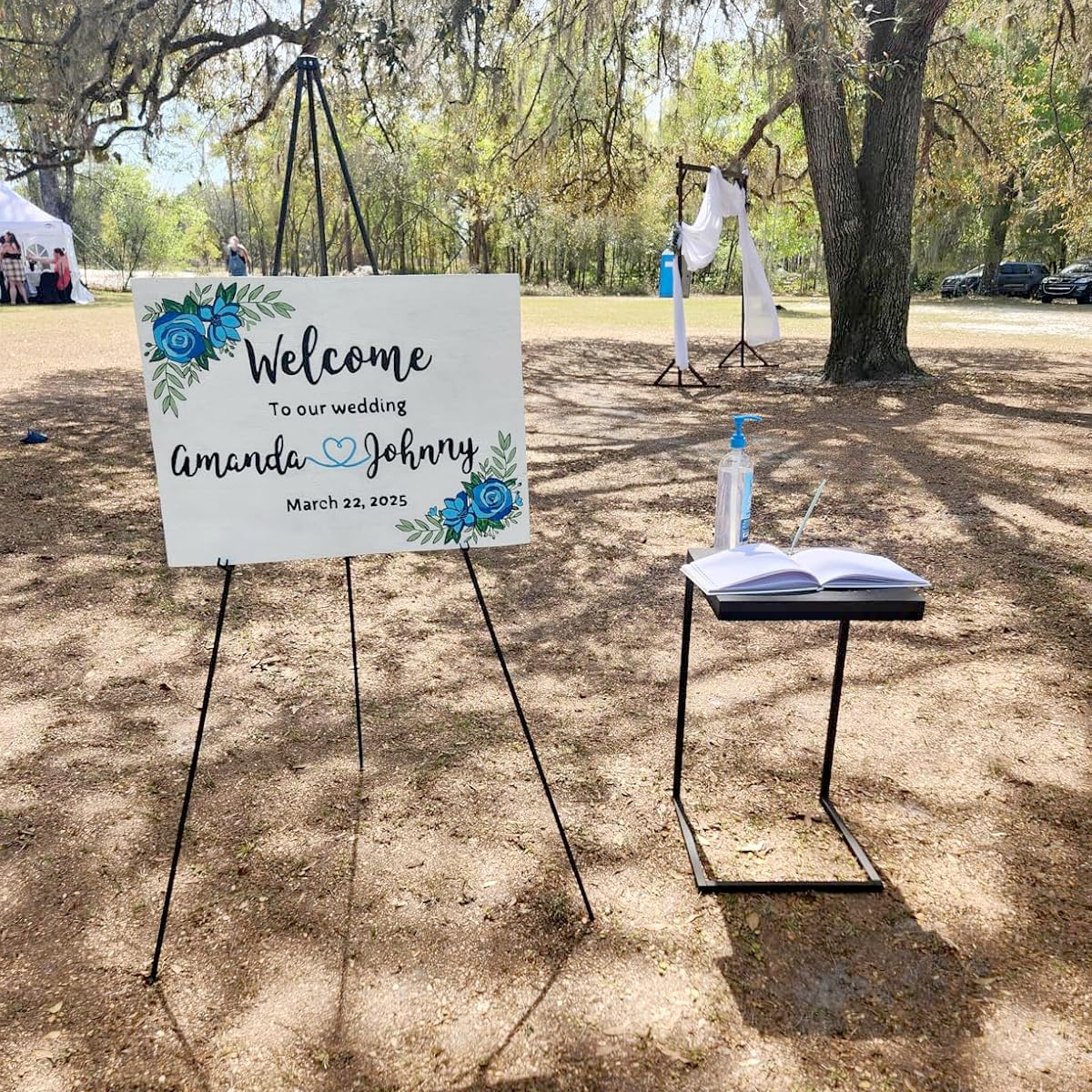 Easel Stand for Display Wedding Sign Poster 160cm Tall Easle Portable Collapsable Poster Easel Floor Adjustable Metal Painting Easels Tripod