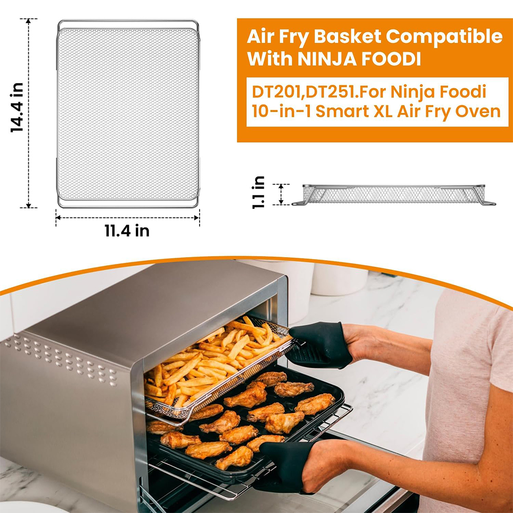 Ninja Foodi Replacement Air Fryer Oven Basket, Original Replacement Baking Trays for NINJA DT201 DT251 Foodi Digital Air Fryer Oven