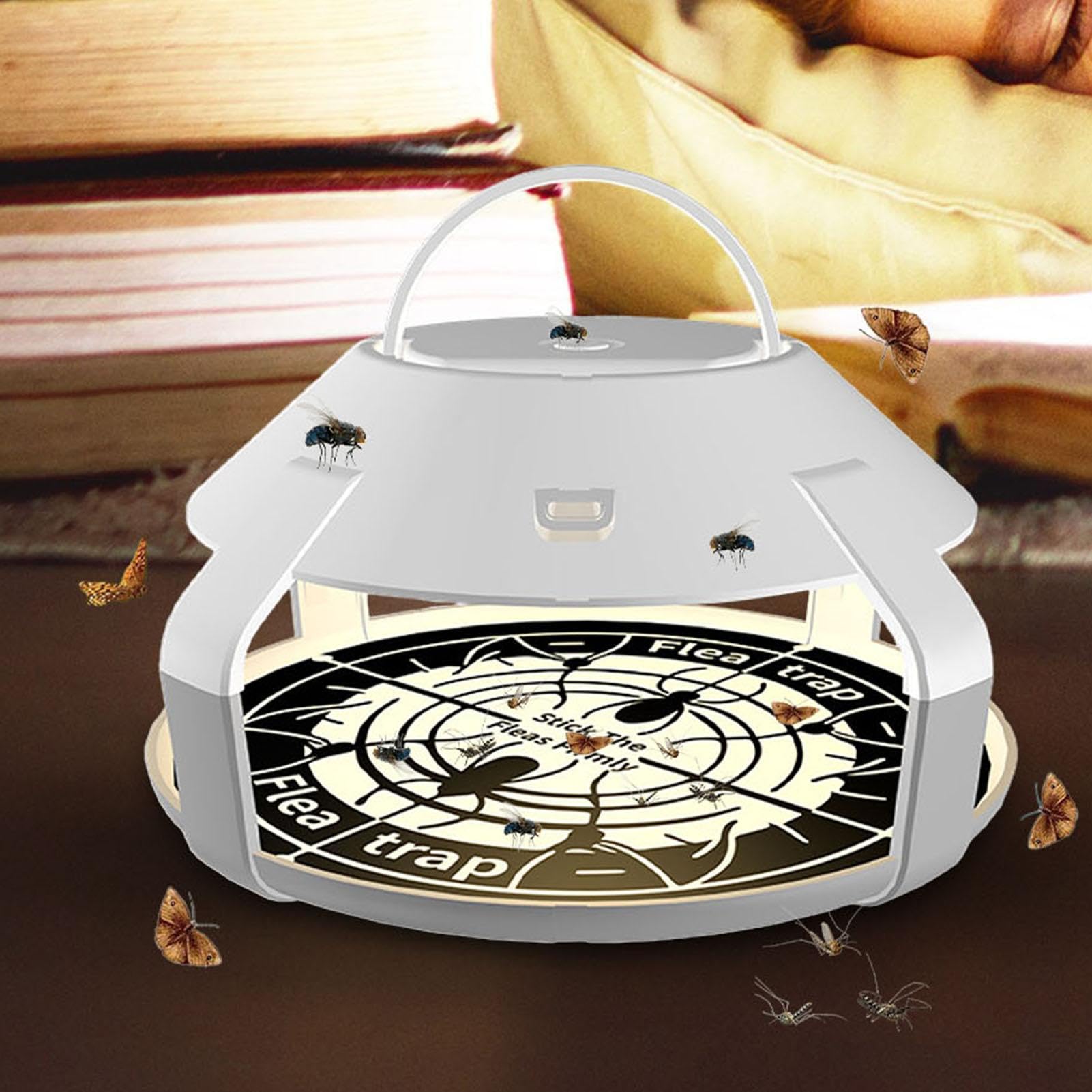 Flea Traps for Inside Your Home with Light,Flea Light Trap for Bug USB Charing Insect Pest Control Traps for Kitchen,Living Room,Balcony and Bedroom