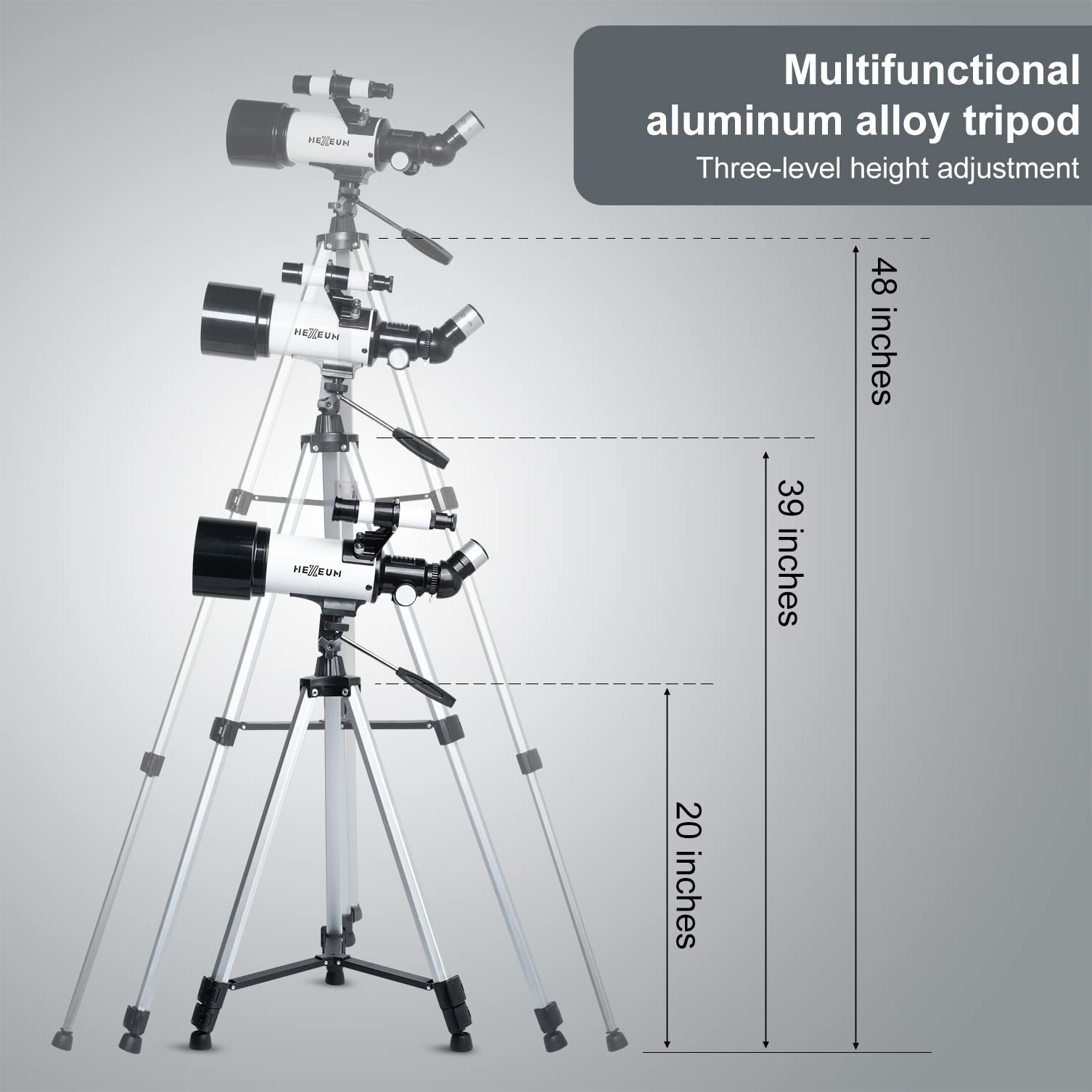 Astronomical Telescope 70mm Aperture 120 Zoom AZ Mount FMC Green Film Optics Portable Tripod Phone Adapter Red Dot Star Finder Christmas Birthday Kids Gift
