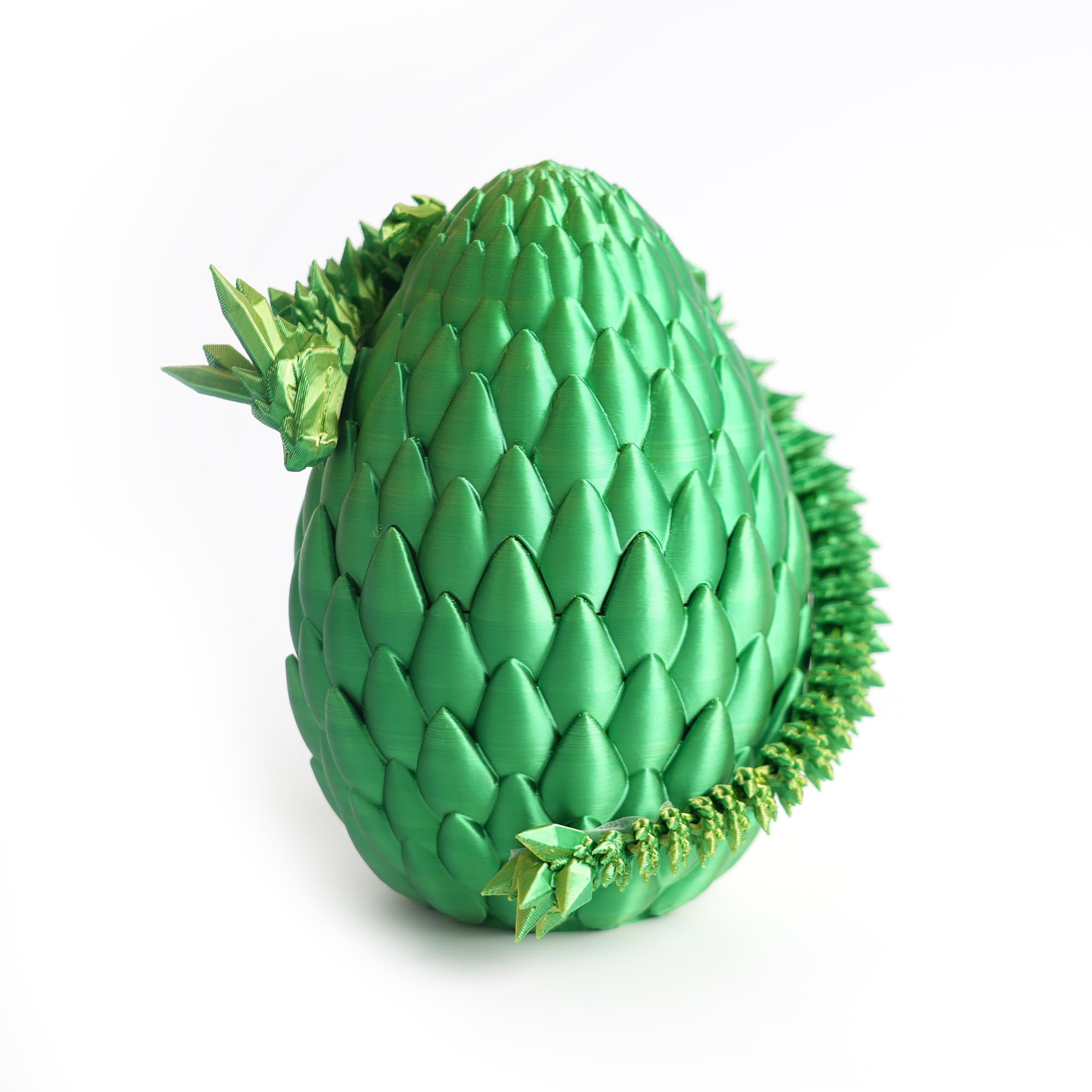 3D Printed Dragon Egg Yellow Green Surprise Easter Egg with Flexible Crystal Dragon Inside,3D Printed Gift Toy,Desk Executive Pet,Figurine Decor