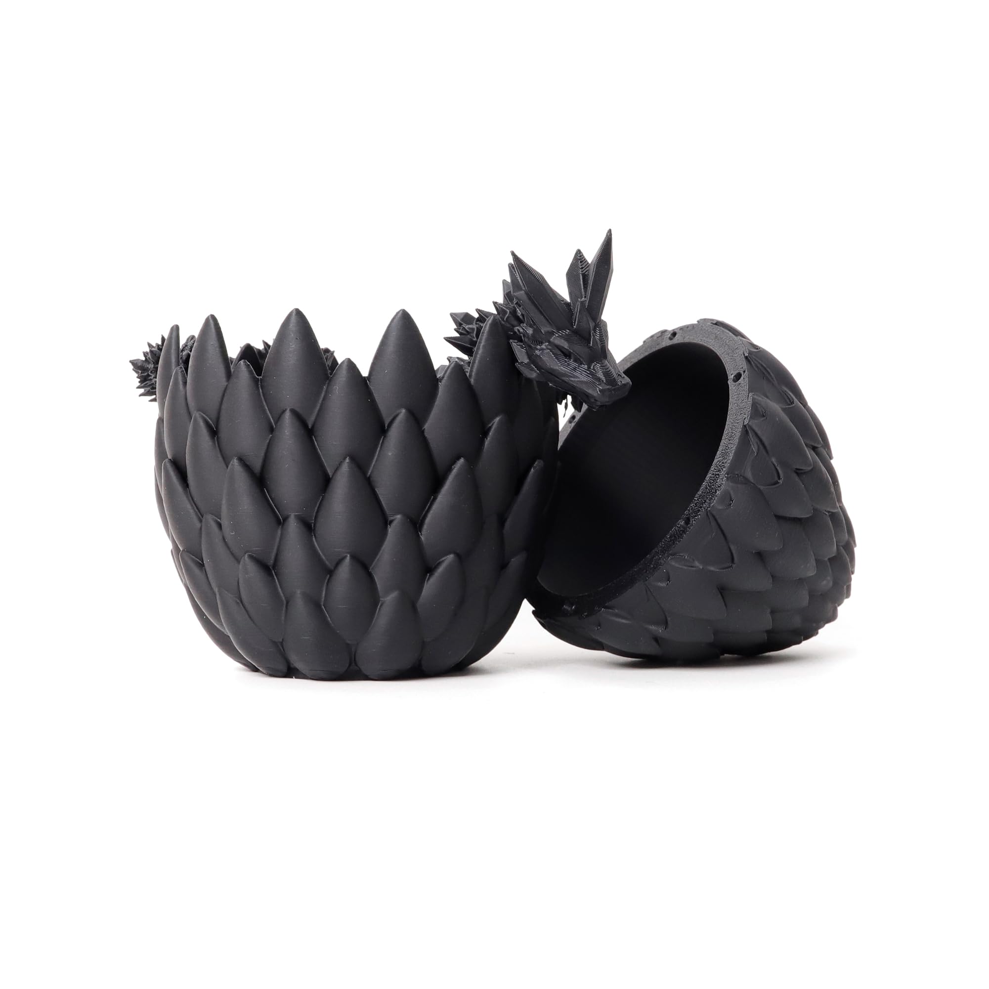 3D Dragon Egg Easter Egg with Flexible Dragon Inside,Large 3D Printed Gift,Figurine Decor,Executive Desk Toy,Black