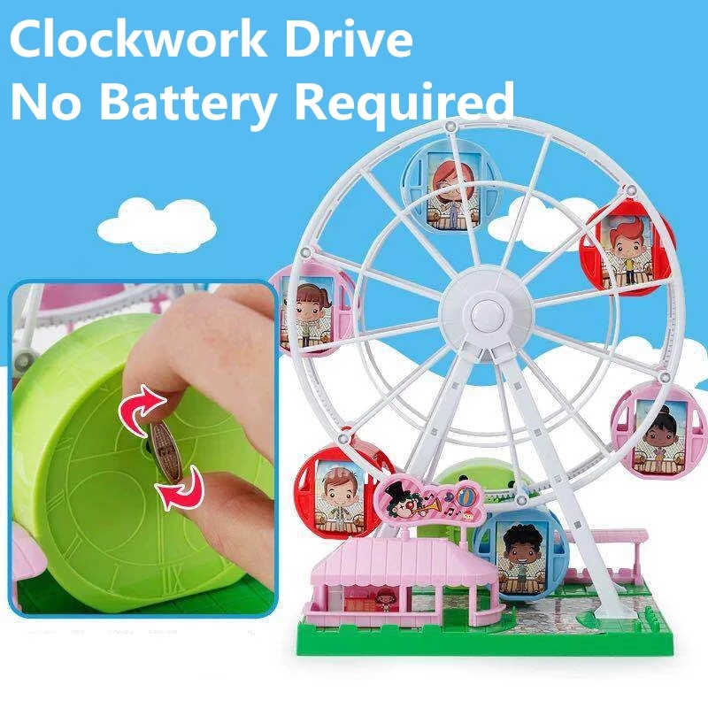 Rotating Ferris Wheel Creative Music Box Toy Playground Dollhouse For Kid Best Education Toy Gifts