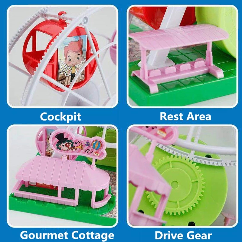 Rotating Ferris Wheel Creative Music Box Toy Playground Dollhouse For Kid Best Education Toy Gifts