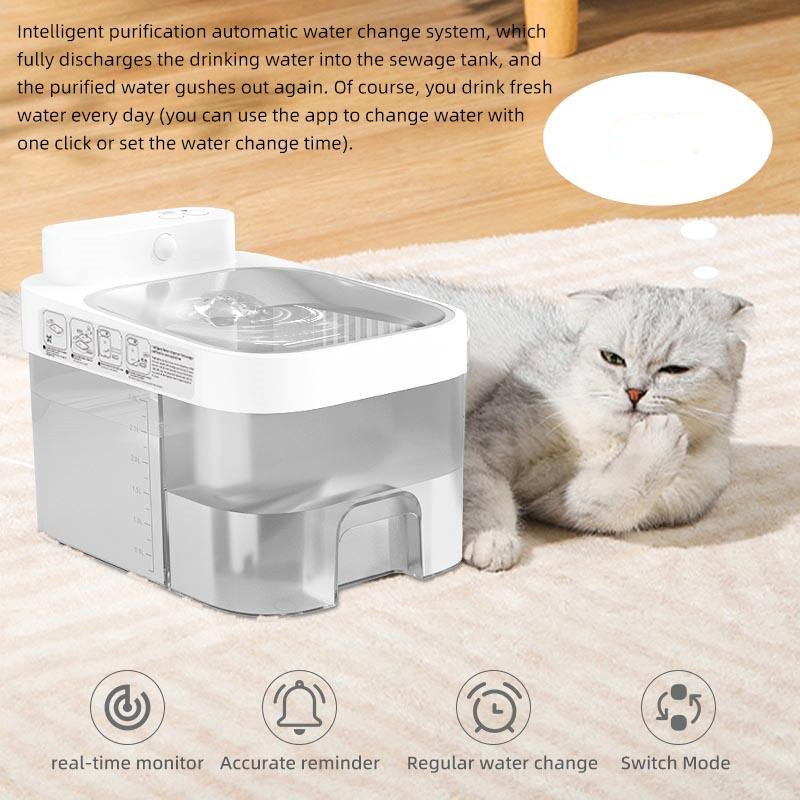 Pet Water Dispenser Automatic Fountain Induction APP Control Cat Water Dispenser Large 3L Pet Clean Sewage Separation