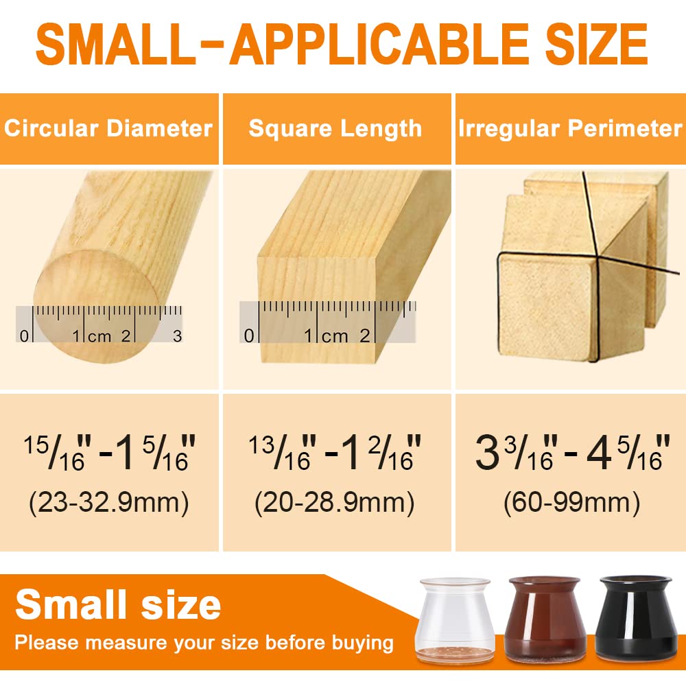 Chair Leg Protectors 24Pcs Hardwood Floors Silicone Covers Wood Tile Scratch Prevention Felt Pads Furniture Caps Noise Free Small Clear Home Dining