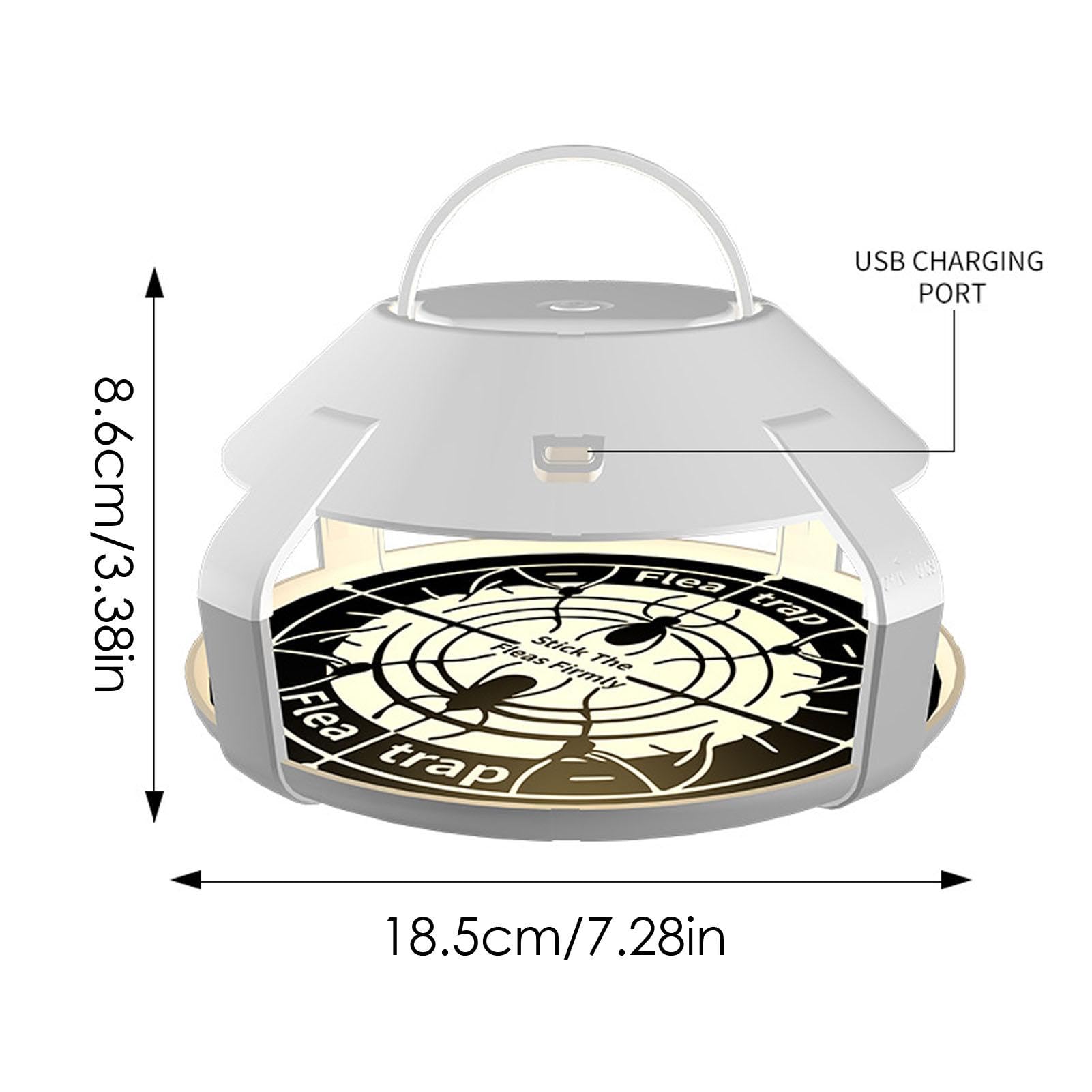 Flea Traps for Inside Your Home with Light,Flea Light Trap for Bug USB Charing Insect Pest Control Traps for Kitchen,Living Room,Balcony and Bedroom