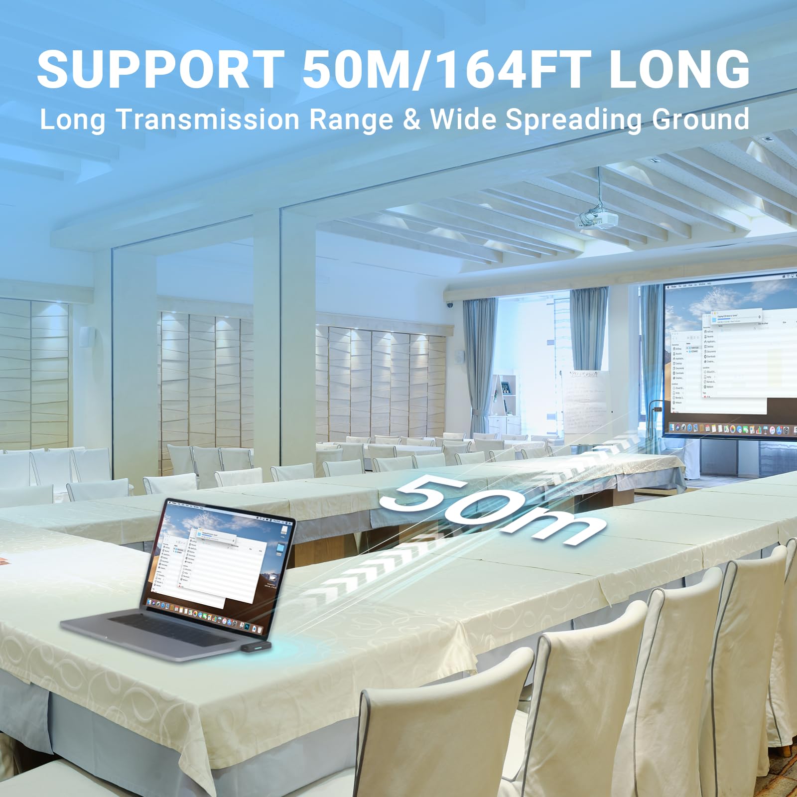 Wireless HDMI Transmitter Receiver Portable Extender with 2.4G 5GHz Connection,Plug Play for Laptop PC TV Projector