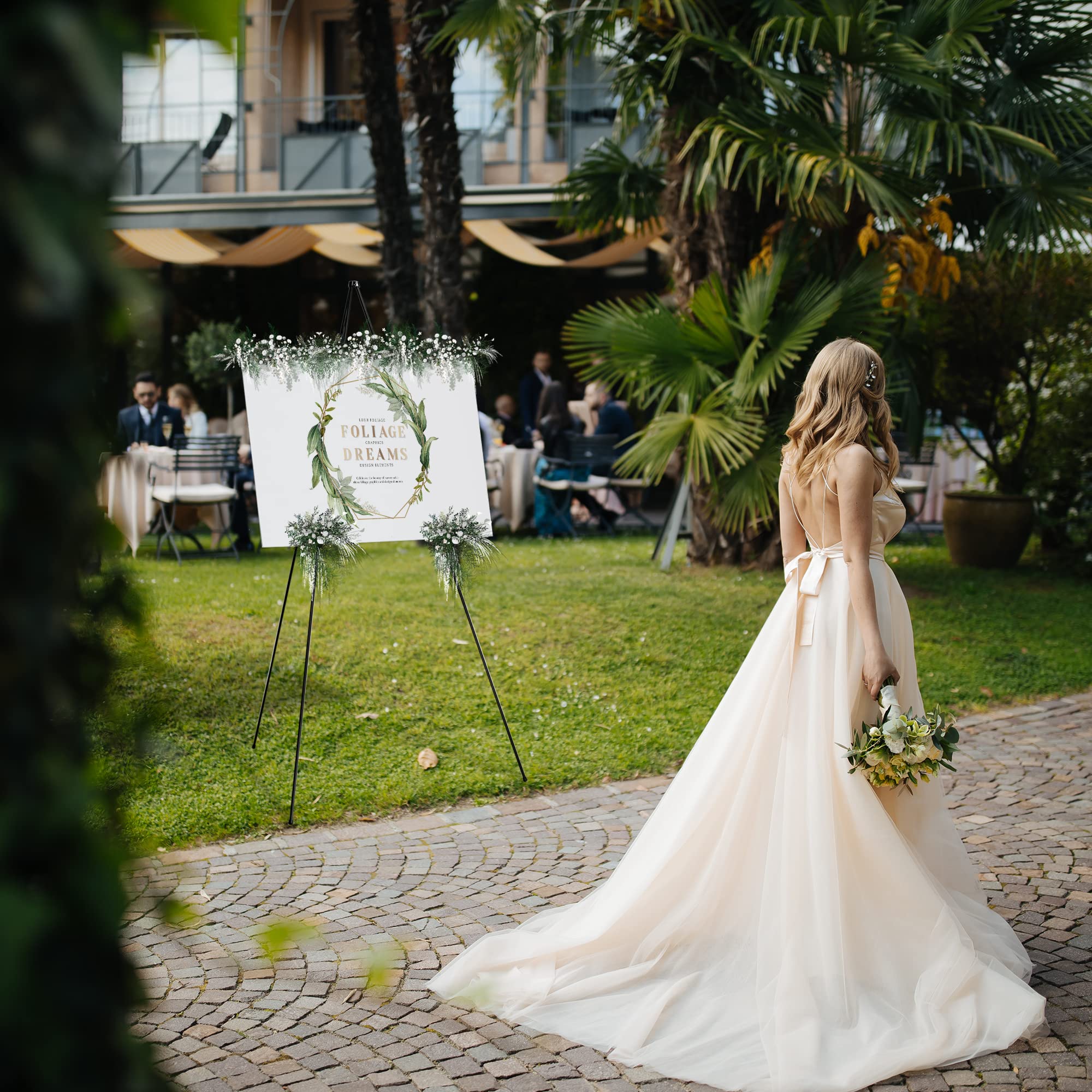 Easel Stand for Display Wedding Sign Poster 160cm Tall Easle Portable Collapsable Poster Easel Floor Adjustable Metal Painting Easels Tripod