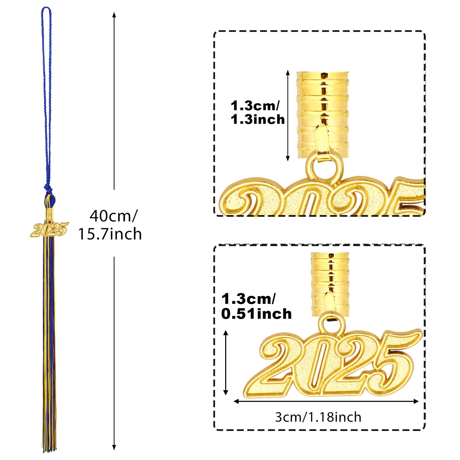 2025 Graduation Tassel,1Pcs Graduation Cap Tassel 2025 Grad Graduation Tassel for 2025 Graduation Ceremonies Accessories (Gold Blue)