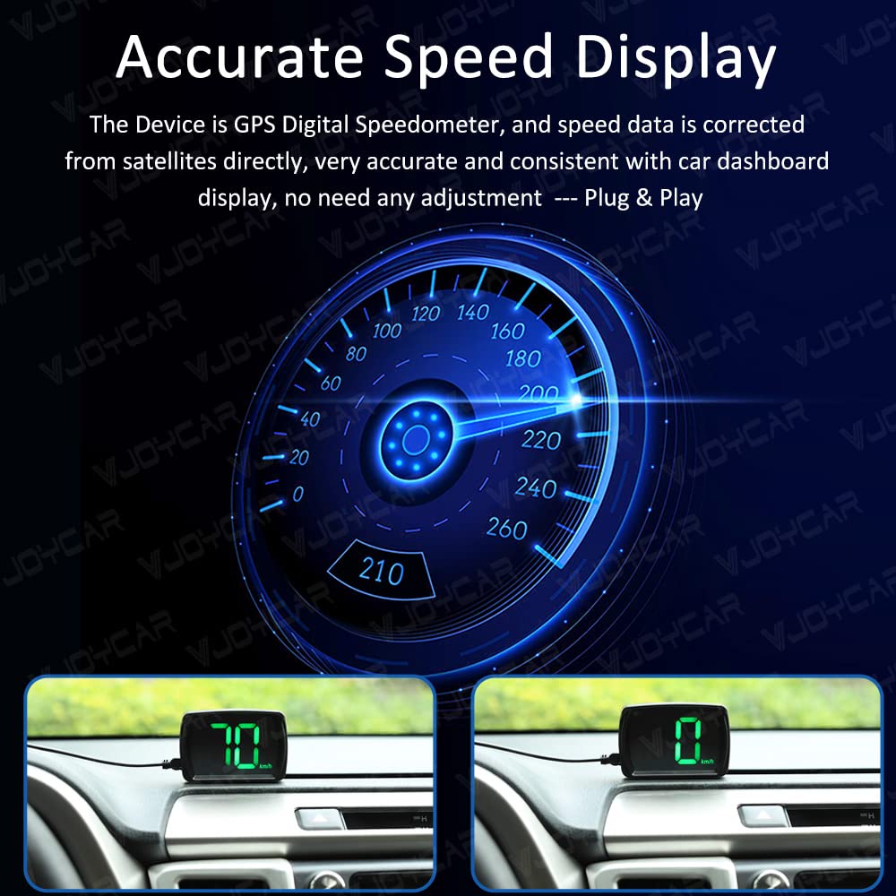 HUD GPS Speedometer Digital Speed Meter Head Up Display for Cars Trucks,USB Cable Install Accurate KMH Speed Updates in 1 KMH