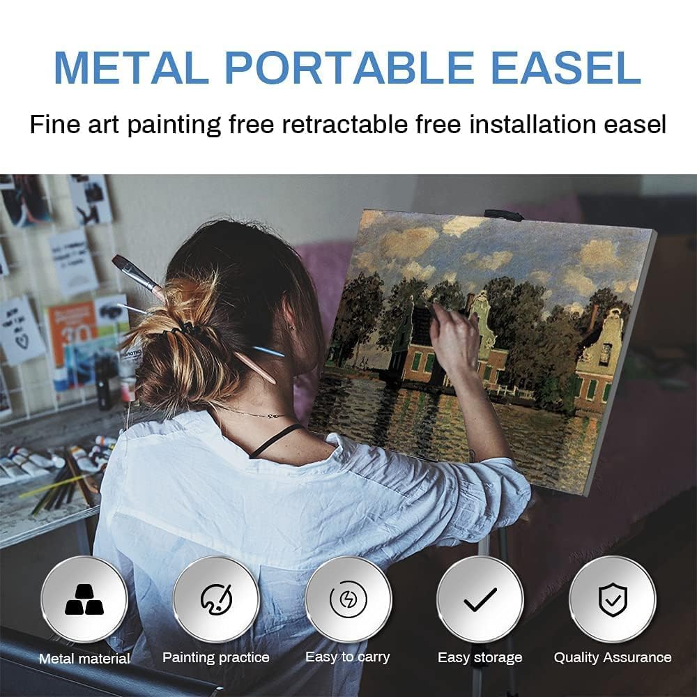 Art Painting Artist Easel Stand,Display Sign,Aluminum Metal Tripod Adjustable portable Easels,2Pack White