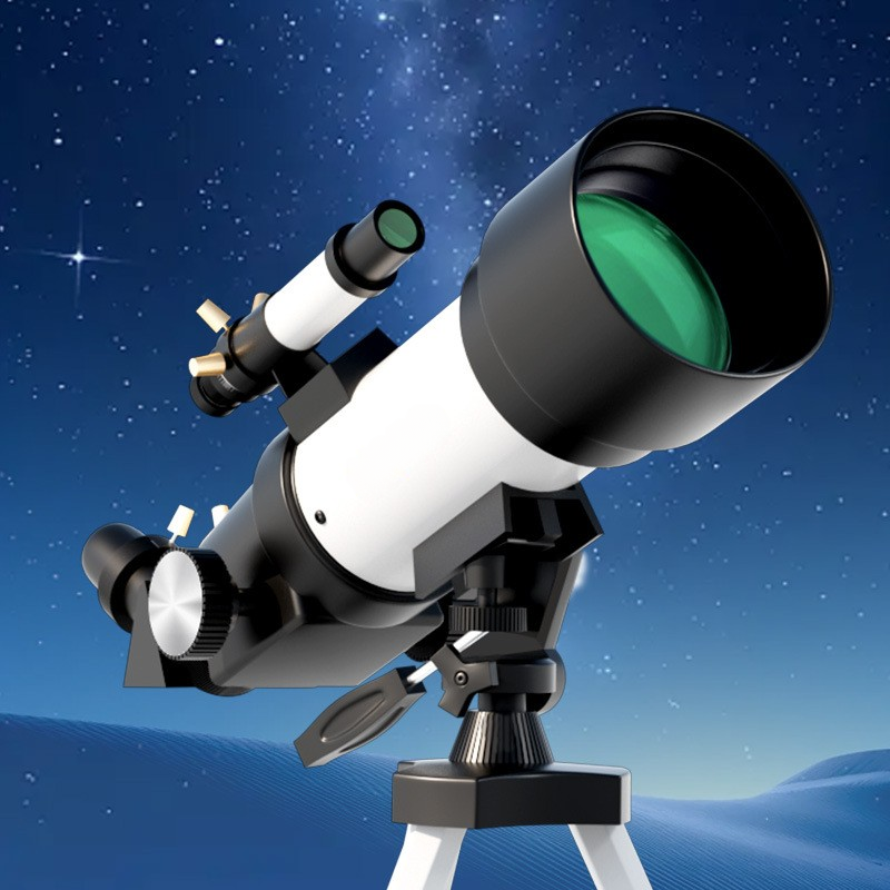 70mm Aperture 100mm Focal Length 15-150x Magnification Telescope with Multi-Layer Broadband Coating Extendable Tripod Christmas Birthday Kids Gift