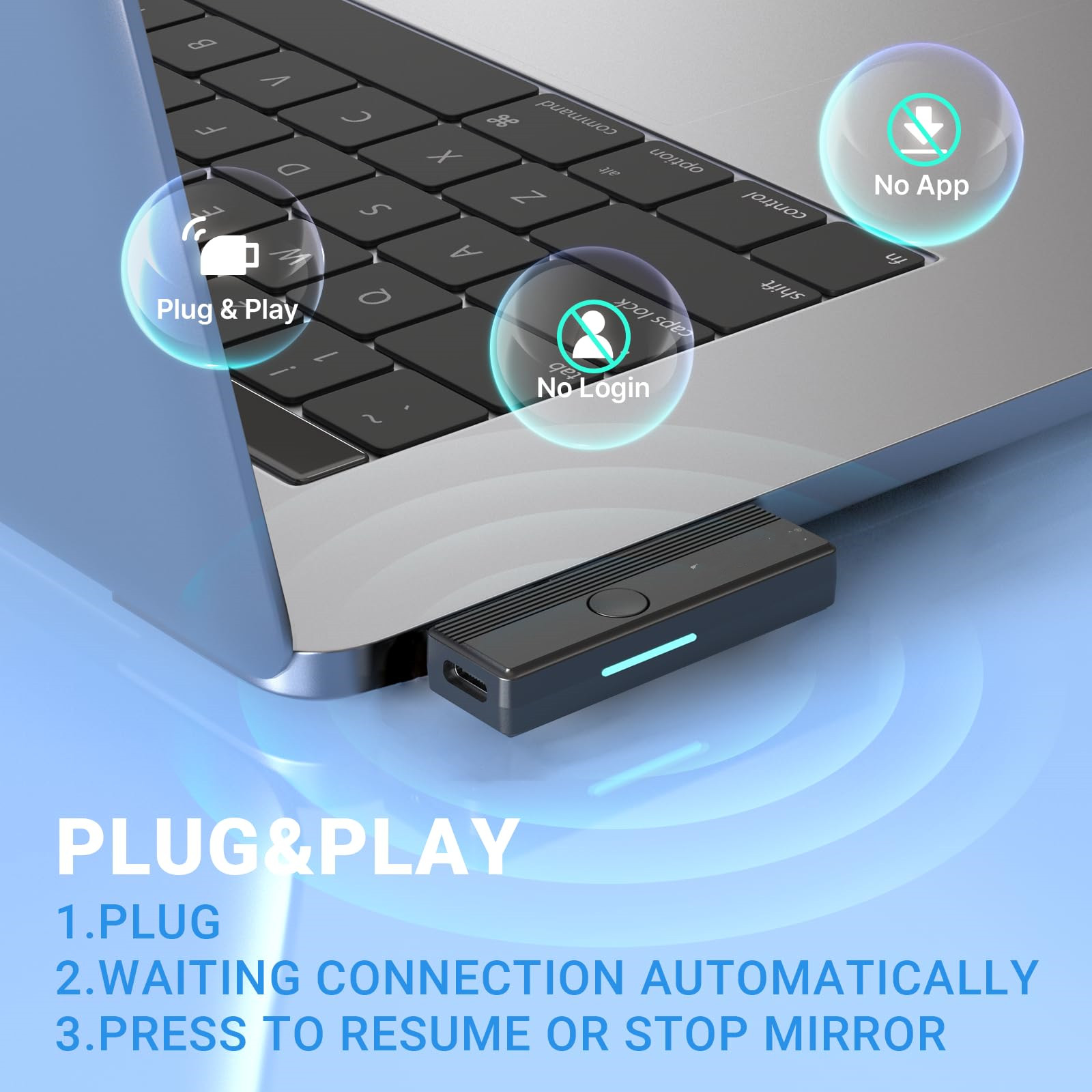 Wireless HDMI Transmitter Receiver Portable Extender with 2.4G 5GHz Connection,Plug Play for Laptop PC TV Projector