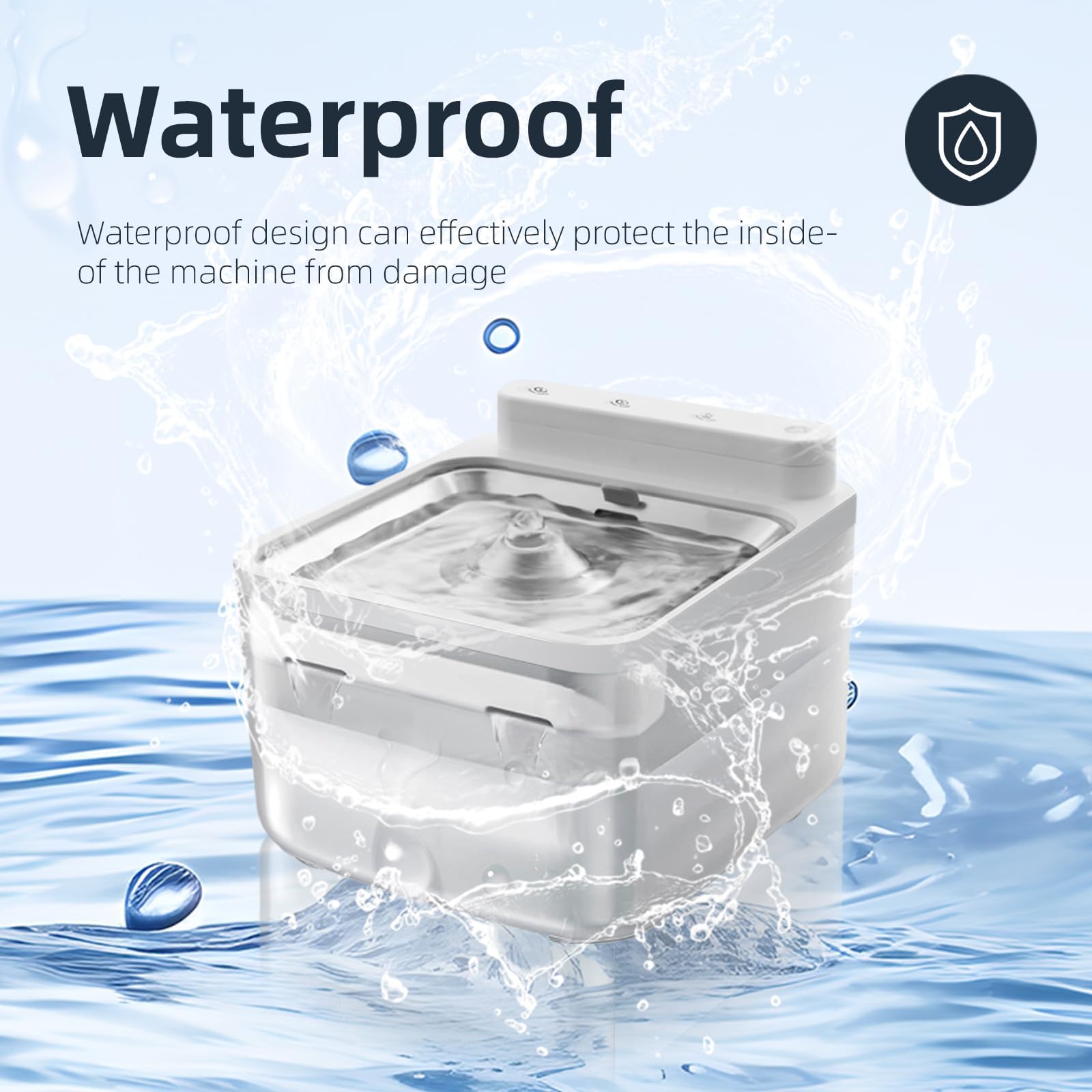 Wireless Rechargeable Cat Water Fountain 3L Auto Pet Fountain Quiet Pump BPA-Free Radar Sensor