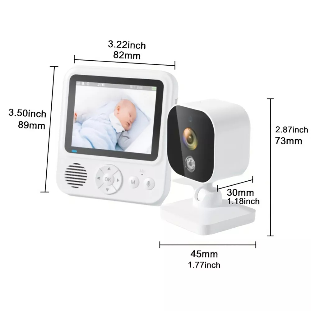2.8 Inch 1080P Wireless Baby Monitor with Camera,Two-Way Talk Audio Video,IPS Screen,Baby Cry Sound Temp Detection For Babysitter