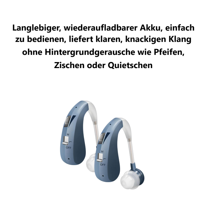 Rechargeable Hearing Aids for Seniors,Elderly Noise Cancelling Headphones Wireless Hearing Amplifiers 2 Pcs Blue