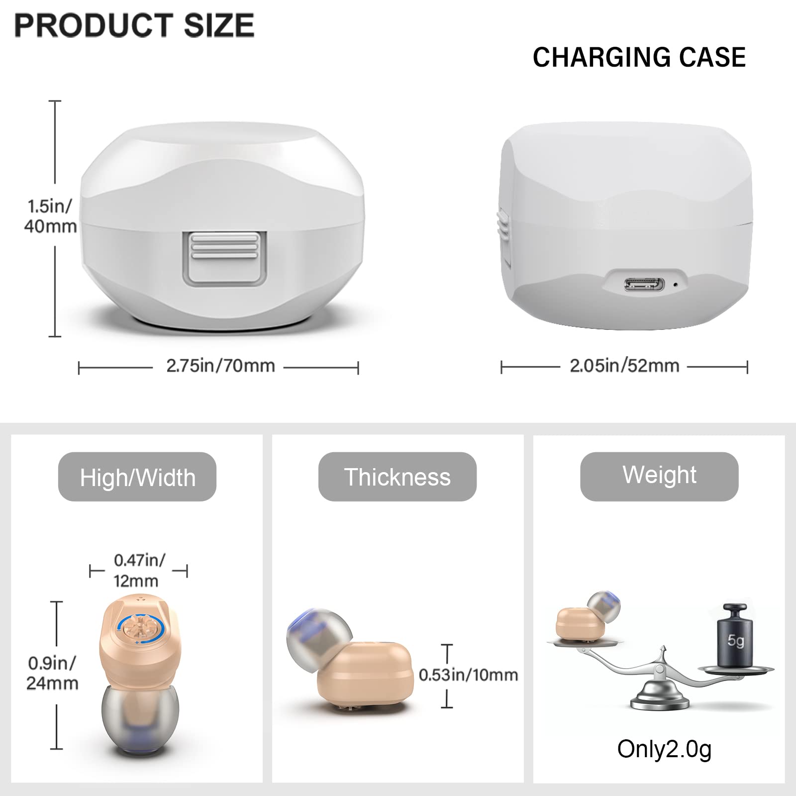 Hearing Aids for Seniors Rechargeable with Noise Cancelling,Hearing Amplifier for Adults with Severe Hearing Loss,16 Channels Digital Chip Sound Process