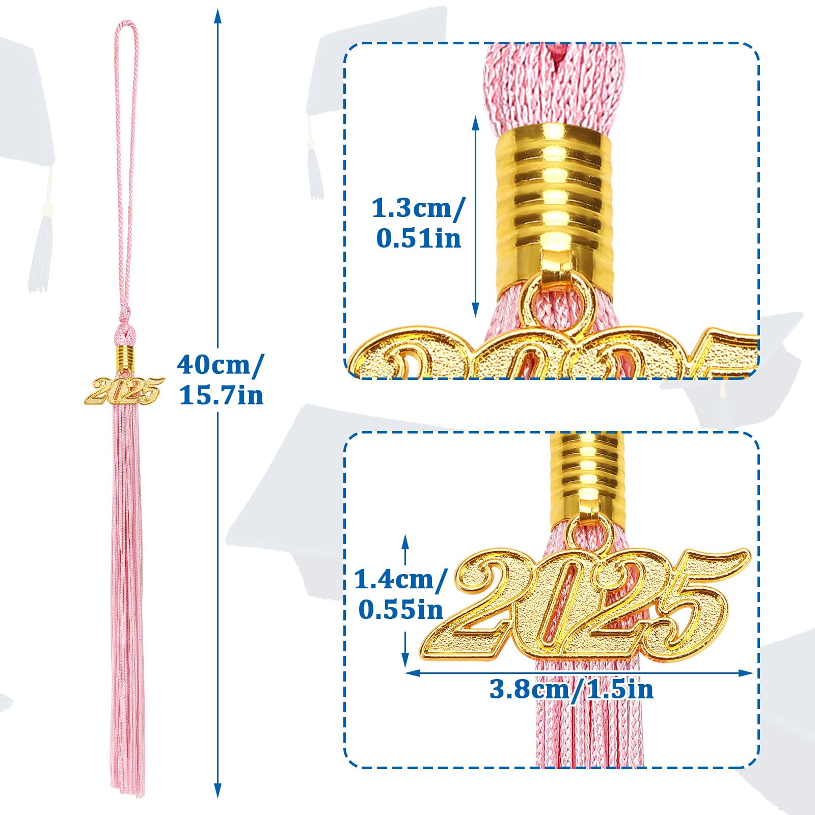 2025 Graduation Tassels,10Pcs Graduation Cap Tassels 2025 Grad Graduation Tassels for 2025 Graduation Ceremonies Accessories (Pink)