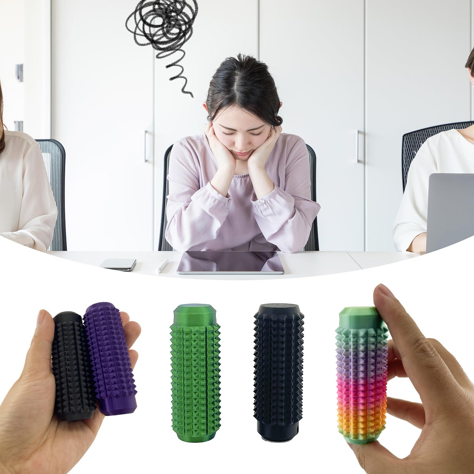 Little Ouchies Fidget,Pocket Mini Fidget Toy,3D Printed Venting Key Pendant,2pcs Spiky Grippie Stim Keychain,Novelty Gifts for Friends